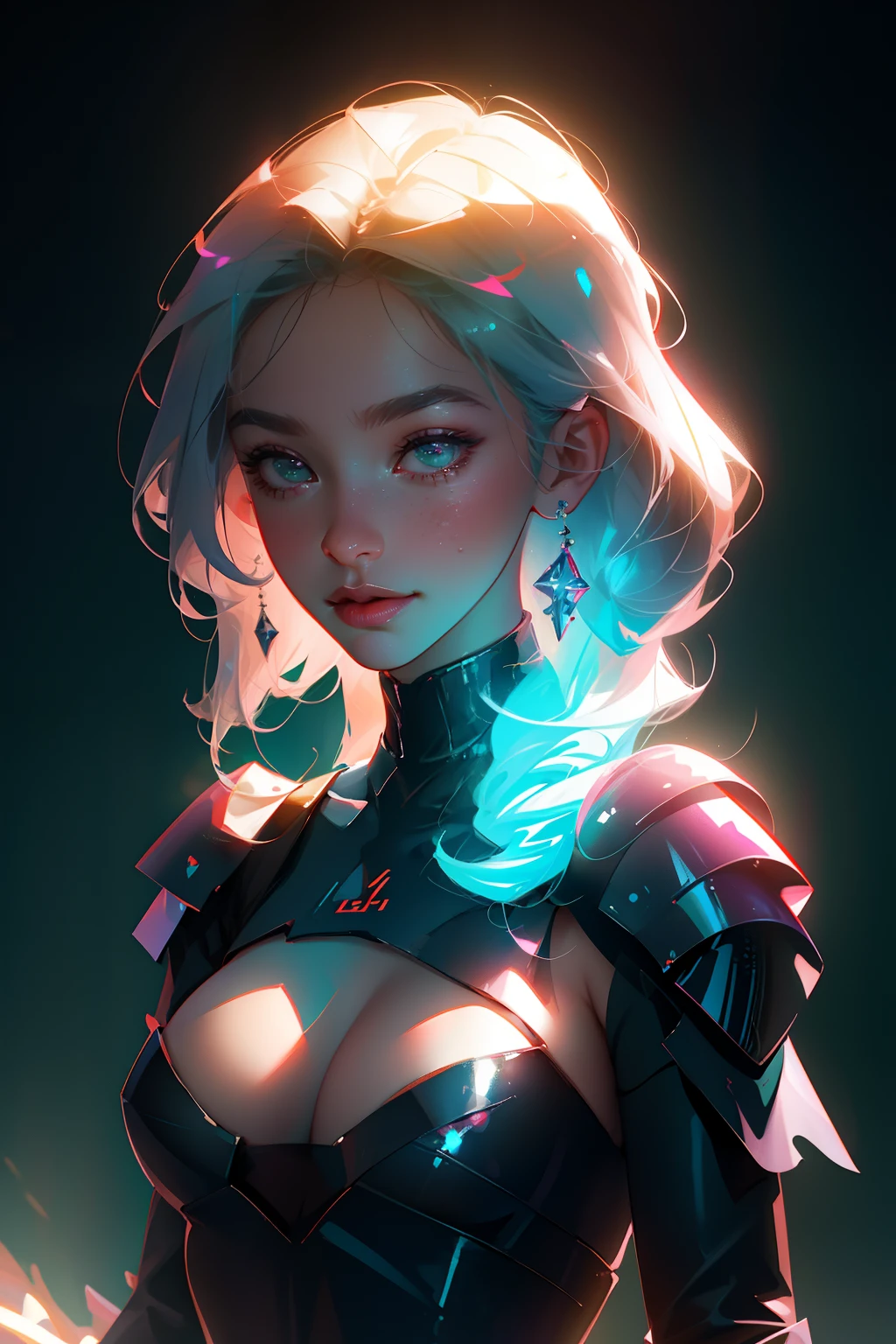 Highest quality,The perfect masterpiece,Perfect artwork,8K, (Upper Body Portrait:1.5),(front portrait:1.3),Delicate face,close-up lens, big breasts, perky breasts, hard nipples, erect nipples, visible areolas, visible nipples, nsfw, shy smile, cute smile, Beauty and dragon,water light reflection,pearl illusion,candy color,Cyberpunk,fashion trend,3s material,high-definition,detail representation,3D,c4d,3D,octane rendering,ray tracing,complex details,animated lighting,C4d,OCrenderer,8k,best quality,