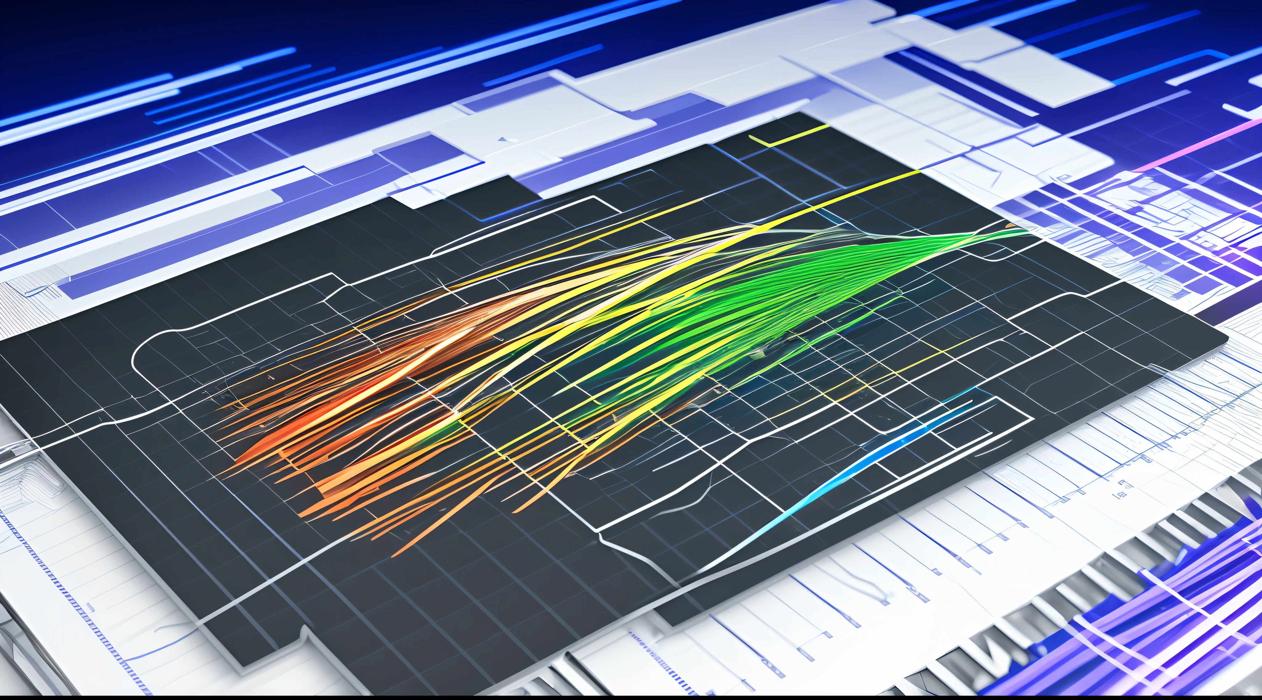 Engaging 3D visualization featuring stunning graphs、glinting