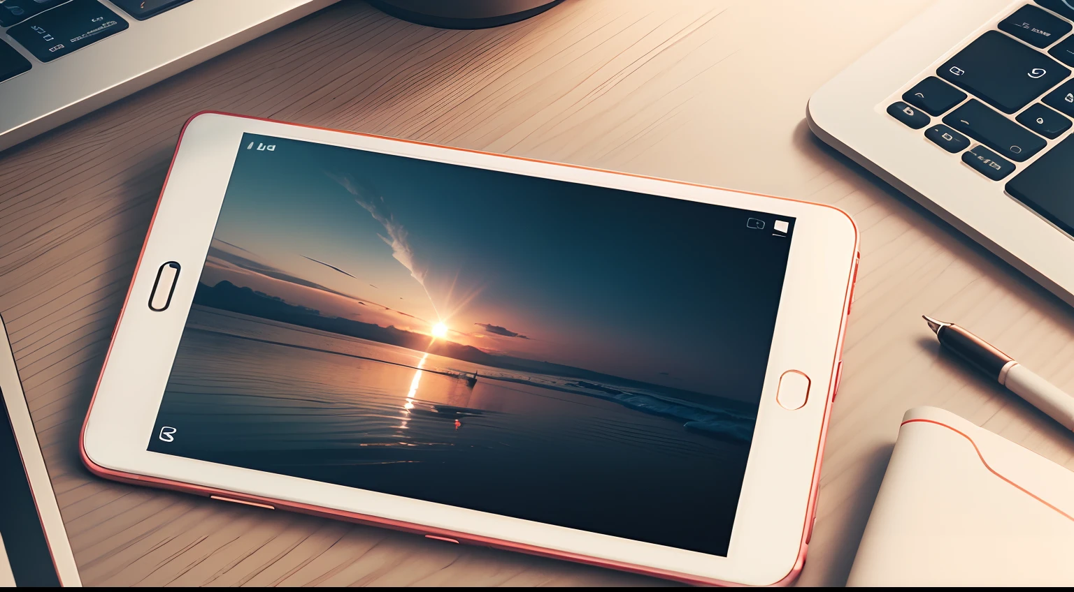 create a wallpaper picture of mobile phone laptob and technology