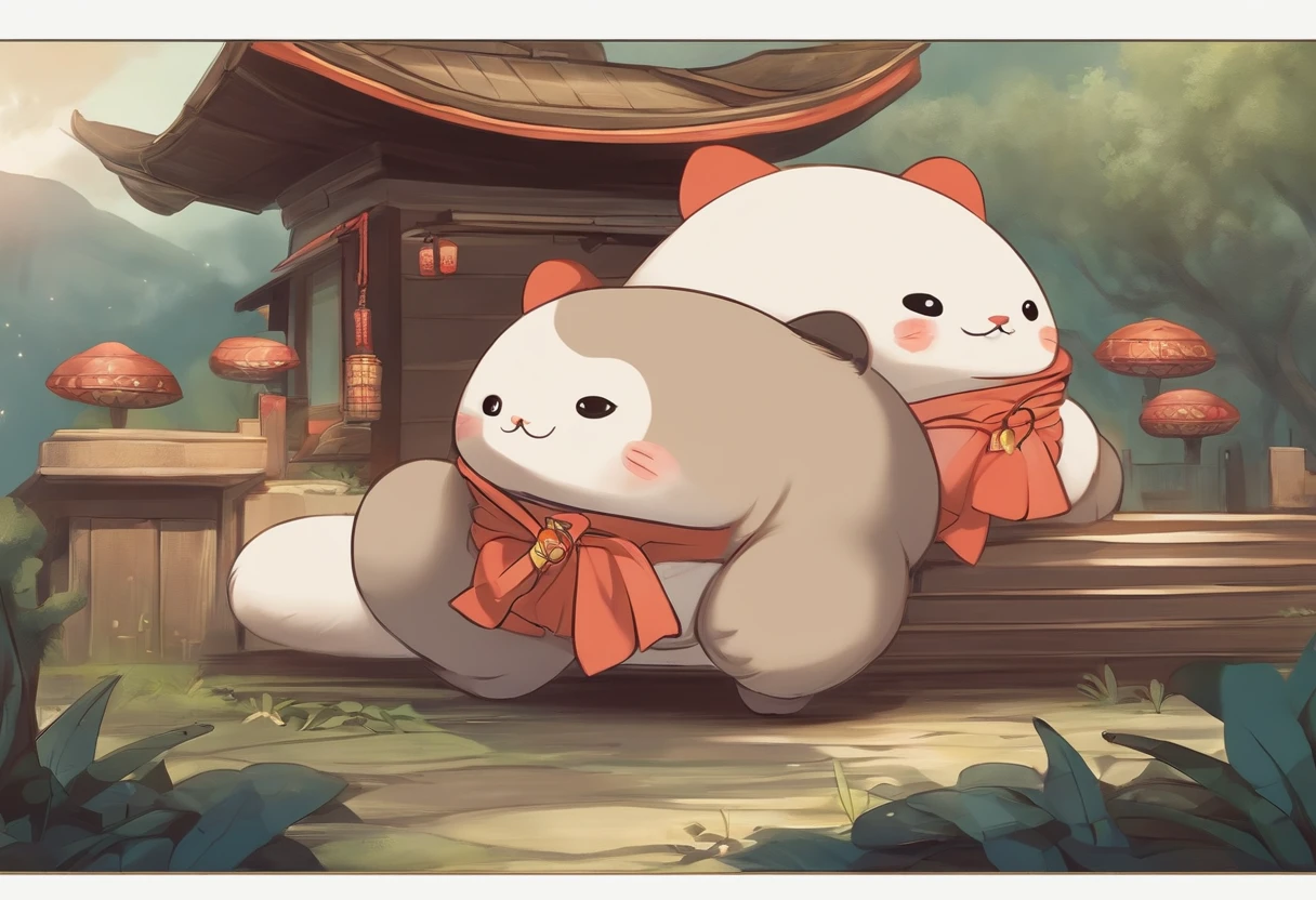 Round and cute yokai。small