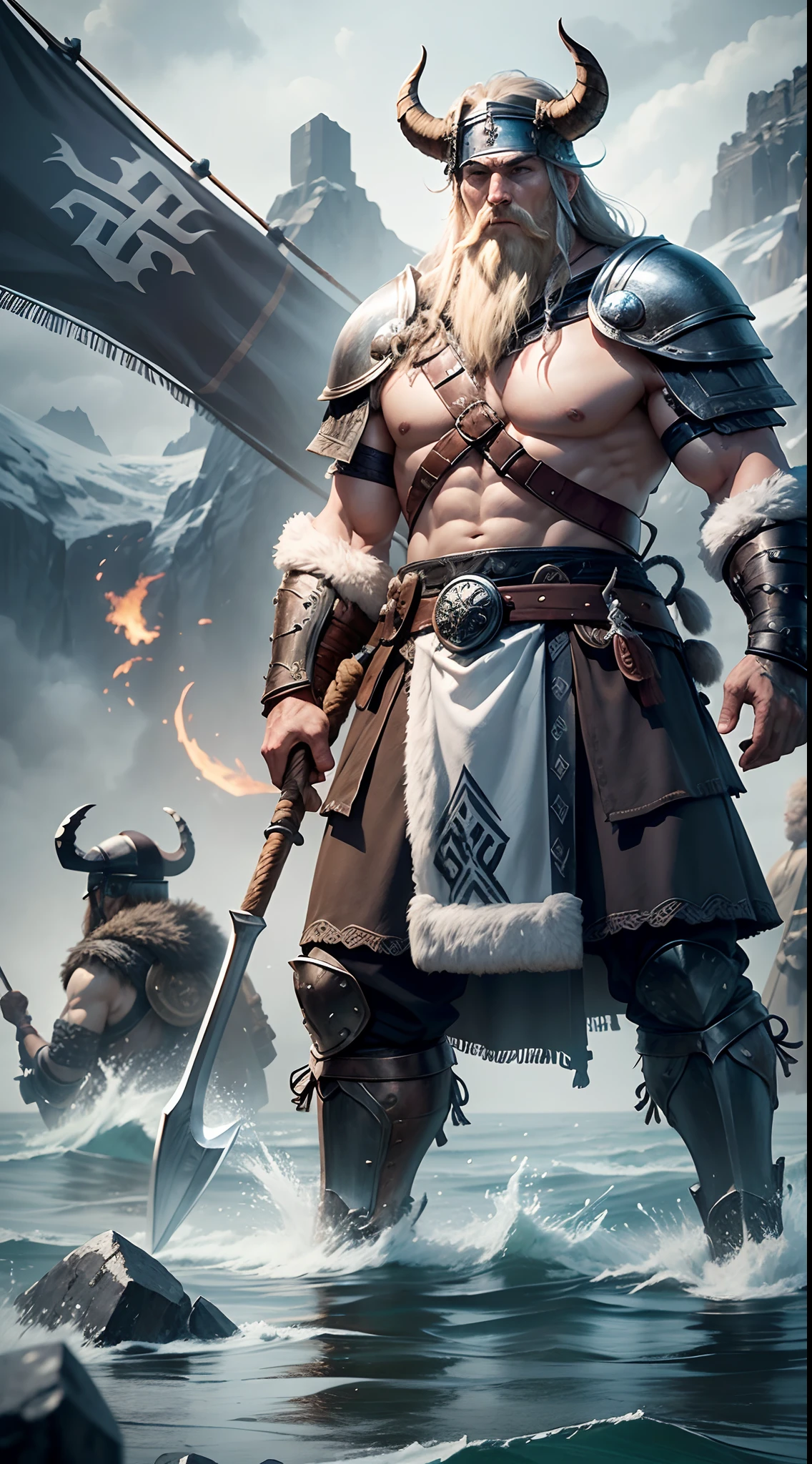 Picture a group of Viking warriors clad in their distinctive attire, standing proudly before a ship on a misty northern shore. These fierce Norsemen are known for their fearsome reputation in battle. Yet, contrary to popular belief, they do not wear horned helmets. Their helmets are simple, practical designs made of metal, featuring a protective skullcap but devoid of horns. The Vikings' true symbols of strength lie in their sturdy shields, mighty axes, and unyielding spirit. As they prepare to set sail on their longships, their determination and warrior ethos shine through, revealing a story of exploration, conquest, and cultural richness that extends far beyond the mythical horned helmets