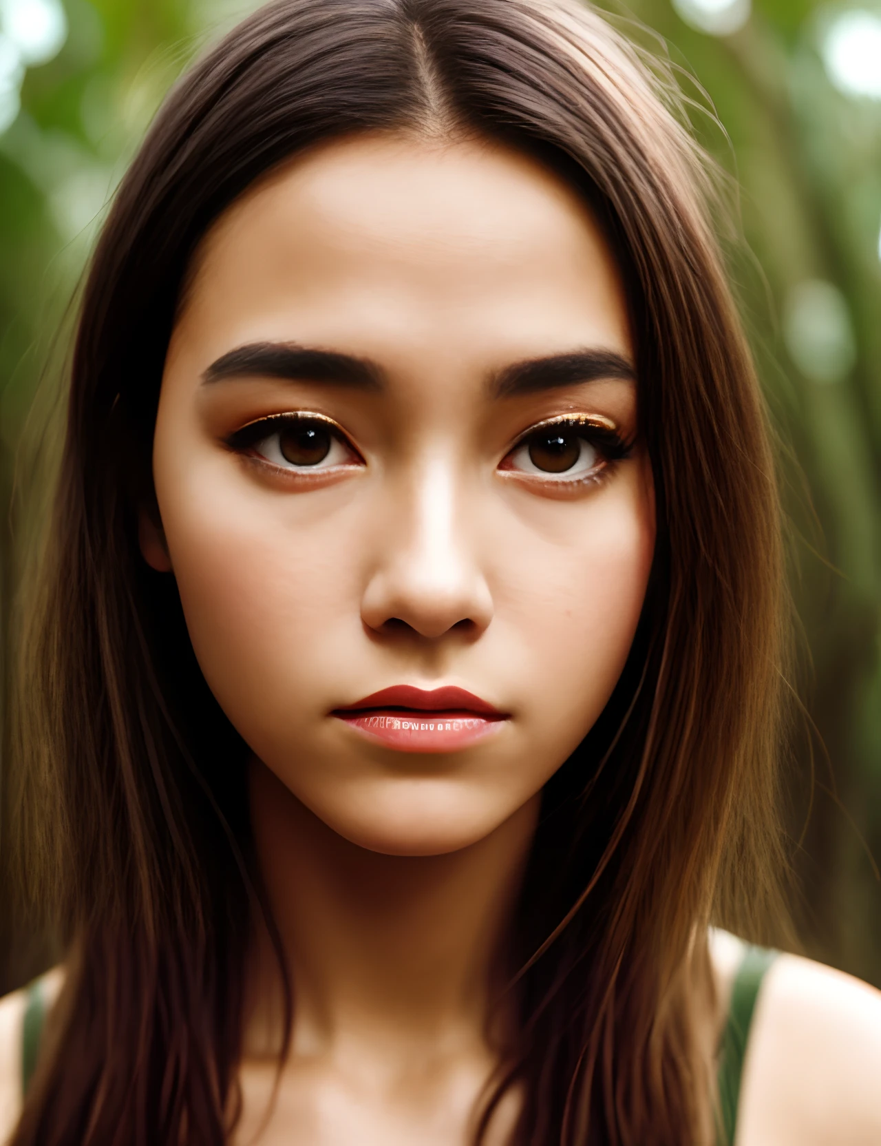 woman,Jungle,, RAW candid cinema, 16mm, color graded portra 400 film, remarkable color, ultra realistic, textured skin, remarkable detailed pupils, realistic dull skin noise, visible skin detail, skin fuzz, dry skin, shot with cinematic camera