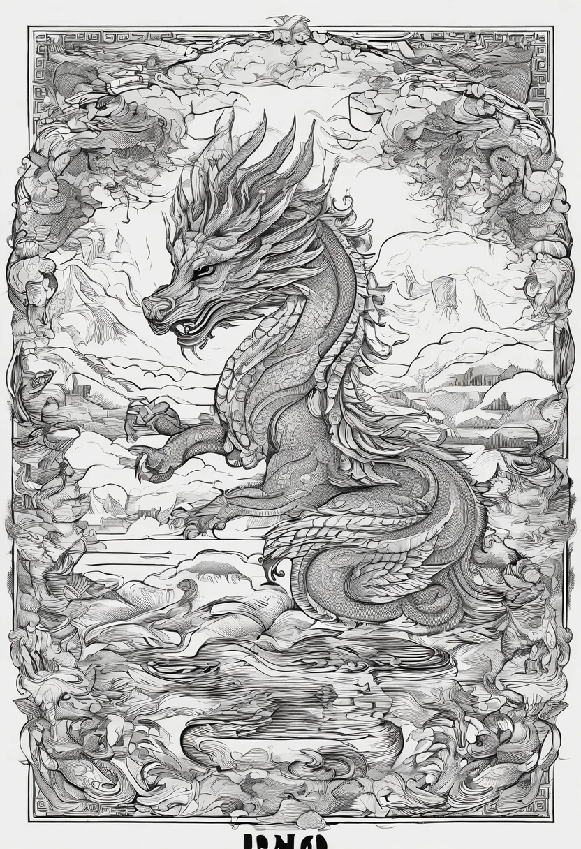 Noisy record covers，Chinese mythical creatures，drak