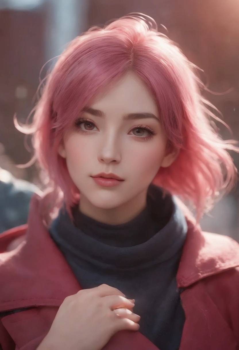 Sakura Haruno, Seductive, ((The forehead to display)), Attractive, Sexy eyes, Red coat, Pink hair, Delicate, Young, Short hair, Detailed face, High definition, full bodyesbian, from league of legends, Trend at Artstation, author:RHADS, Andreas Rocha, rossdraws, Makoto Shinkai, Laurie Greasley, lois van baarle, ilya kuvshinov and greg rutkowski