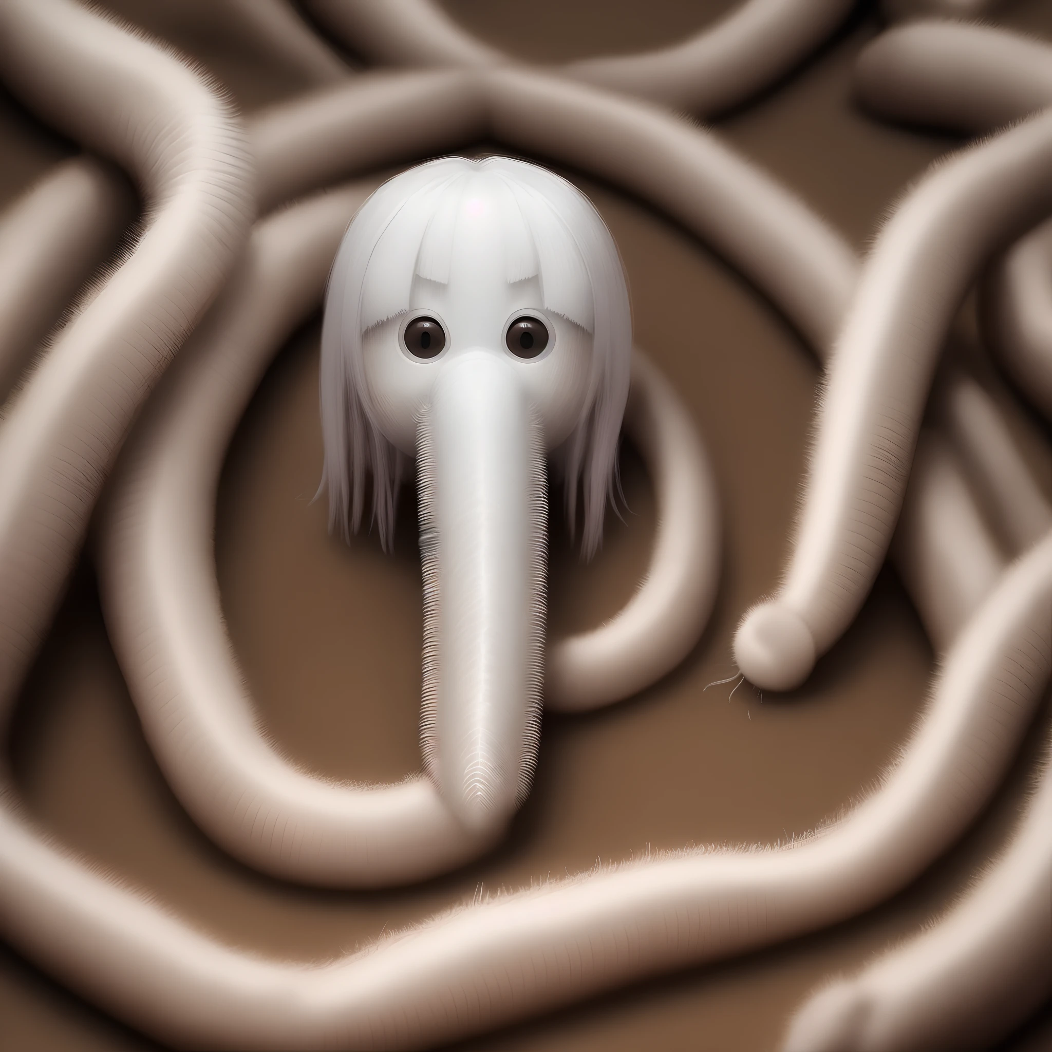 White centipede human face no eyes
