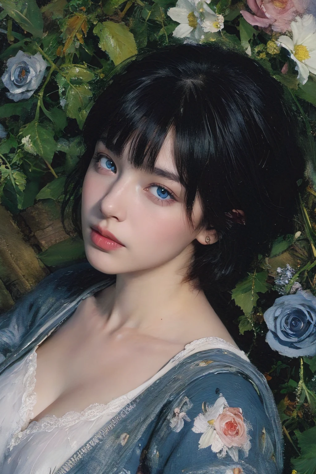 ulzzang-6500,(raw photo:1.2),((photorealistic:1.4))best quality ,masterpiece, illustration, an extremely delicate and beautiful, extremely detailed ,CG ,unity ,8k wallpaper, finely detailed, best quality,extremely detailed CG unity 8k wallpaper,absurdres, incredibly absurdres, huge filesize, ultra-detailed, highres, extremely detailed,beautiful detailed girl, extremely detailed eyes and face, beautiful detailed eyes,light on face,cinematic lighting,1girl,dress,see-through, looking at viewer,outdoors, blue_eyes,blue short hair,visible breasts, medium breasts