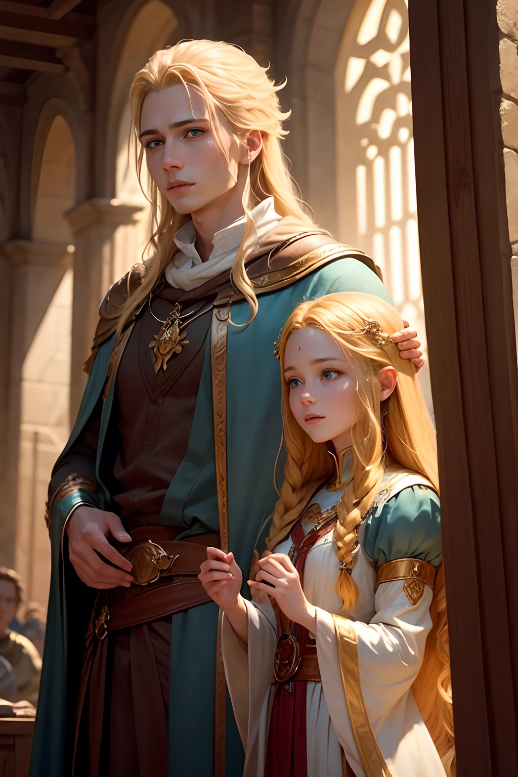 Glofindel was tall and erect; his hair was bright gold; her face beautiful and young and fearless and full of joy; his eyes were bright and penetrating and his voice was like music; On his forehead there was wisdom and in his hands there was strength.