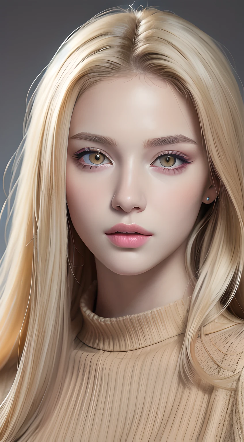 (masterpiece:1.3), (8k, photorealistic, RAW photo, best quality: 1.4), (1girl), beautiful face, (realistic face), (long blonde hair), beautiful hairstyle, realistic eyes, beautiful detailed eyes (yellow eyes), (realistic skin), beautiful skin, (sweater), absurdres, attractive, ultra high res, ultra realistic, highly detailed, golden ratio