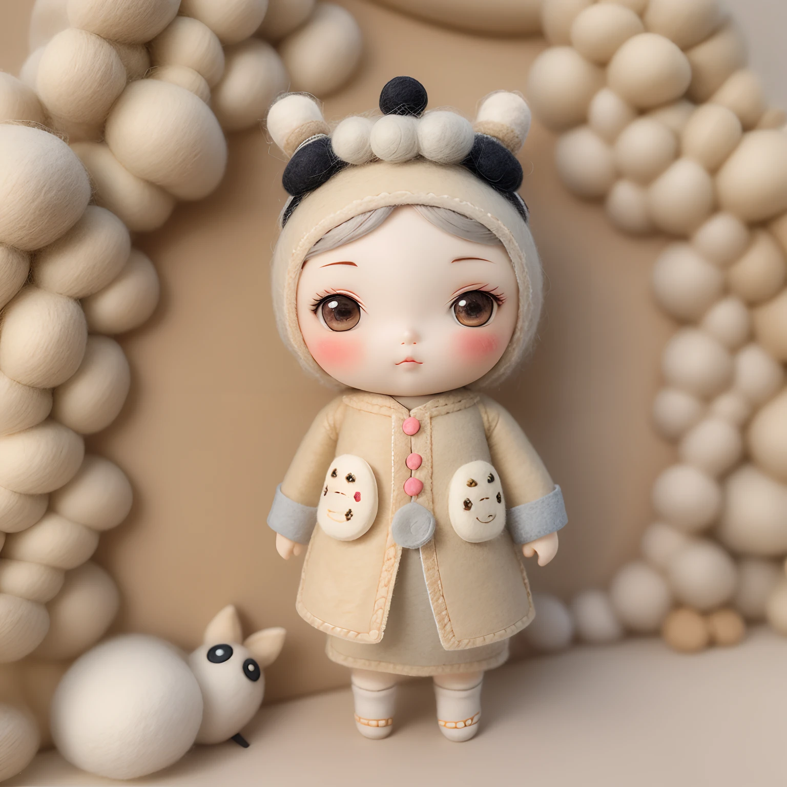 Boy with black wavy hair, in a white bunny outfit with big thighs in stockings