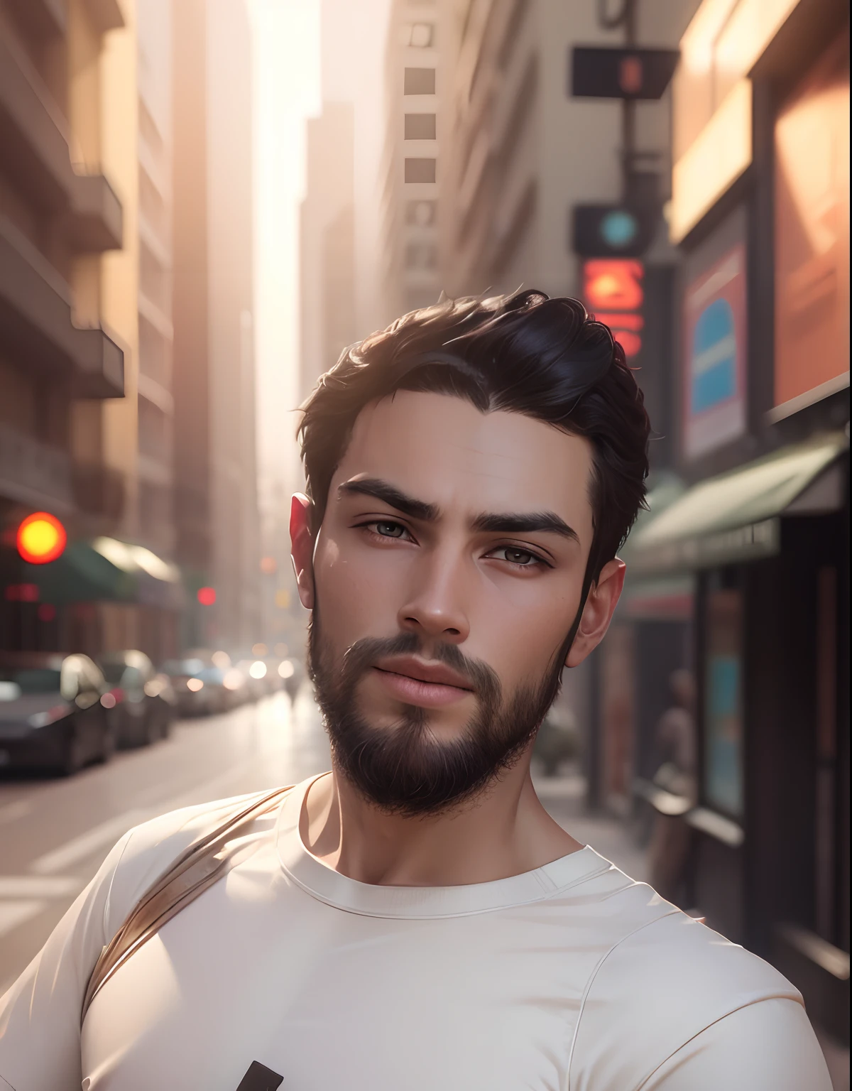 Boy with coffee futuristic background realisti e face 8k ultra high quality hd