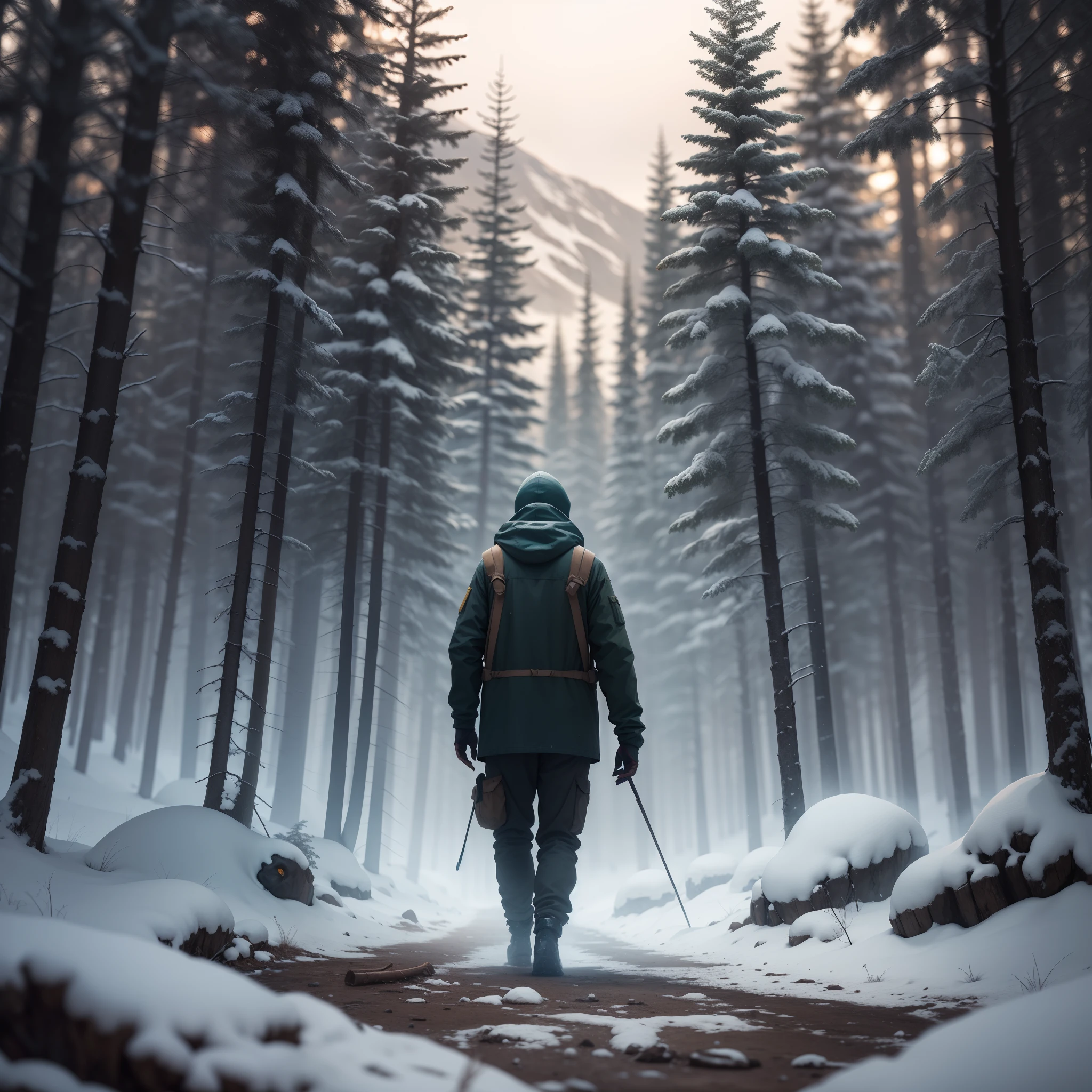 A lonely figure in the wilderness