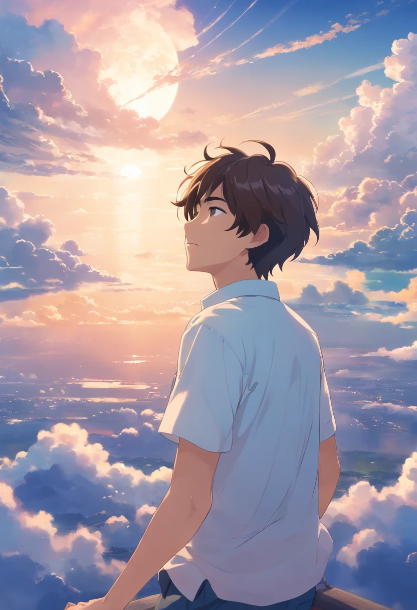 Sleeping on the clouds, Boy in white shirt