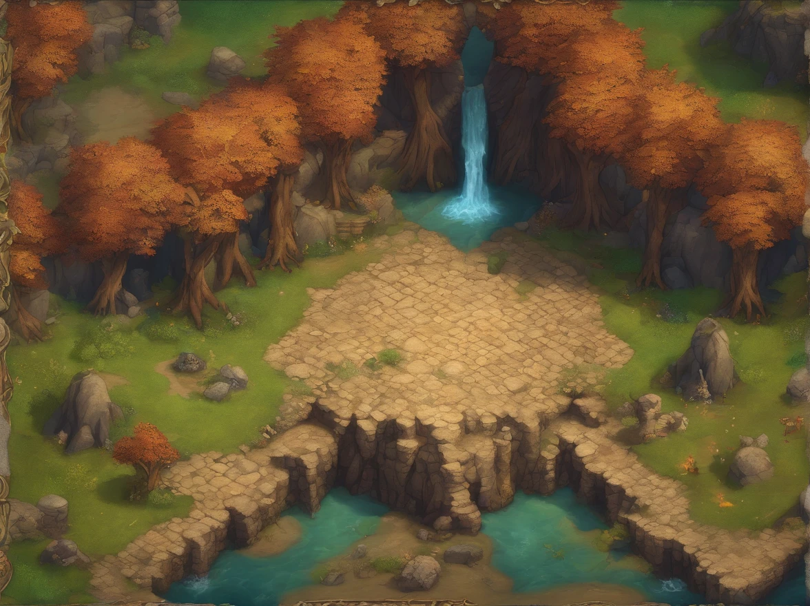Bird's eye view is taken directly from top to bottom from the drone, Parchment map of the mysterious continent, (Huge dark magic roots sprout from the West:1.2), (Black necrotic magic in the air:1.2), Fire, ice and thunder, dungeons and dragons, Final Fantasy, Game art, (Coherent architecture and interior design, With realistic proportions and textures, Intricate details, handpainted, vibrant, Cinematic lighting, Masterpiece, 8K:1.2),