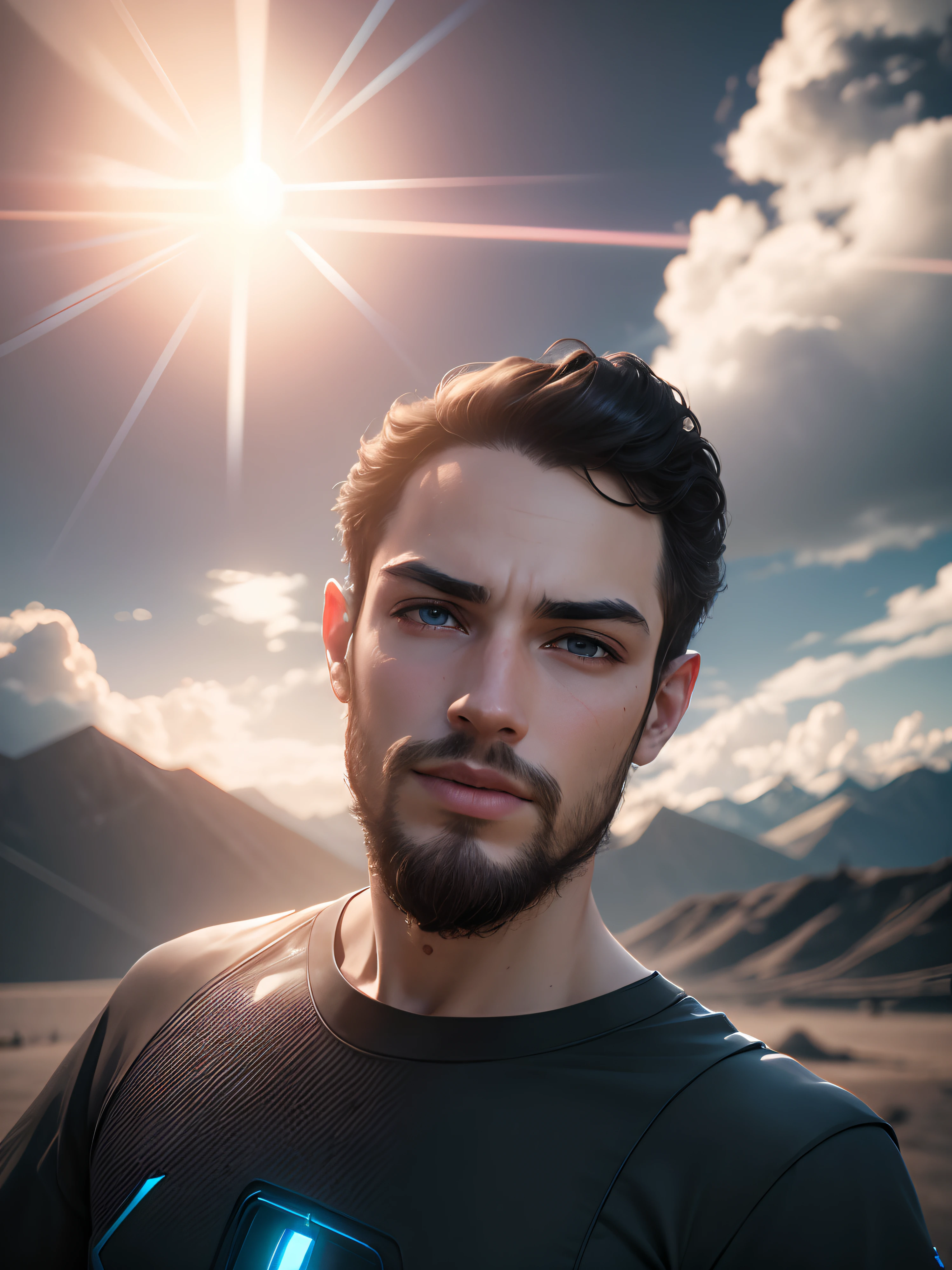 Boy with futuristic background realisti e face 8k ultra high quality hd