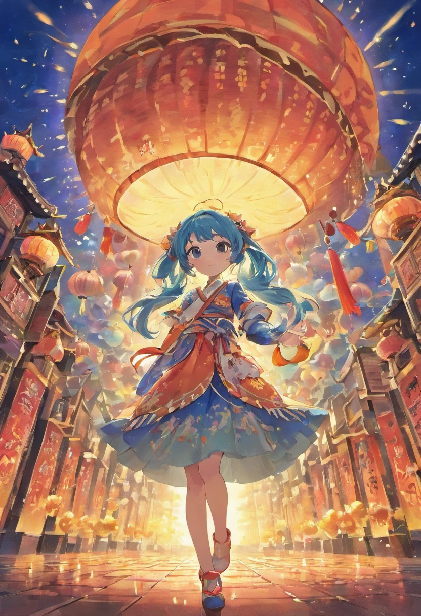 Mid-Autumn Festival、Moon、themoon、Sun Star、Mooncake stalls、Concert、band、fire works、UAVs、environment friendly、tradit、celebrating、enviroment、The villagers、Plaza、Bamboo lanterns、the night、celebrating、Artistically、device、decor、castoff、save、resource，high definition resolution