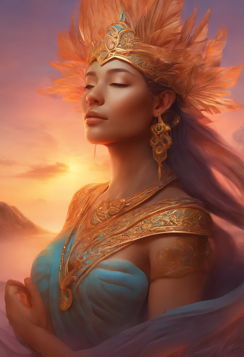 Hineahuone, woman made from clay, deity, body forming from clay, breath of life, sneezing to life, Polynesian, beach, creation of first woman, realistic style, god creating woman, clay turning into skin