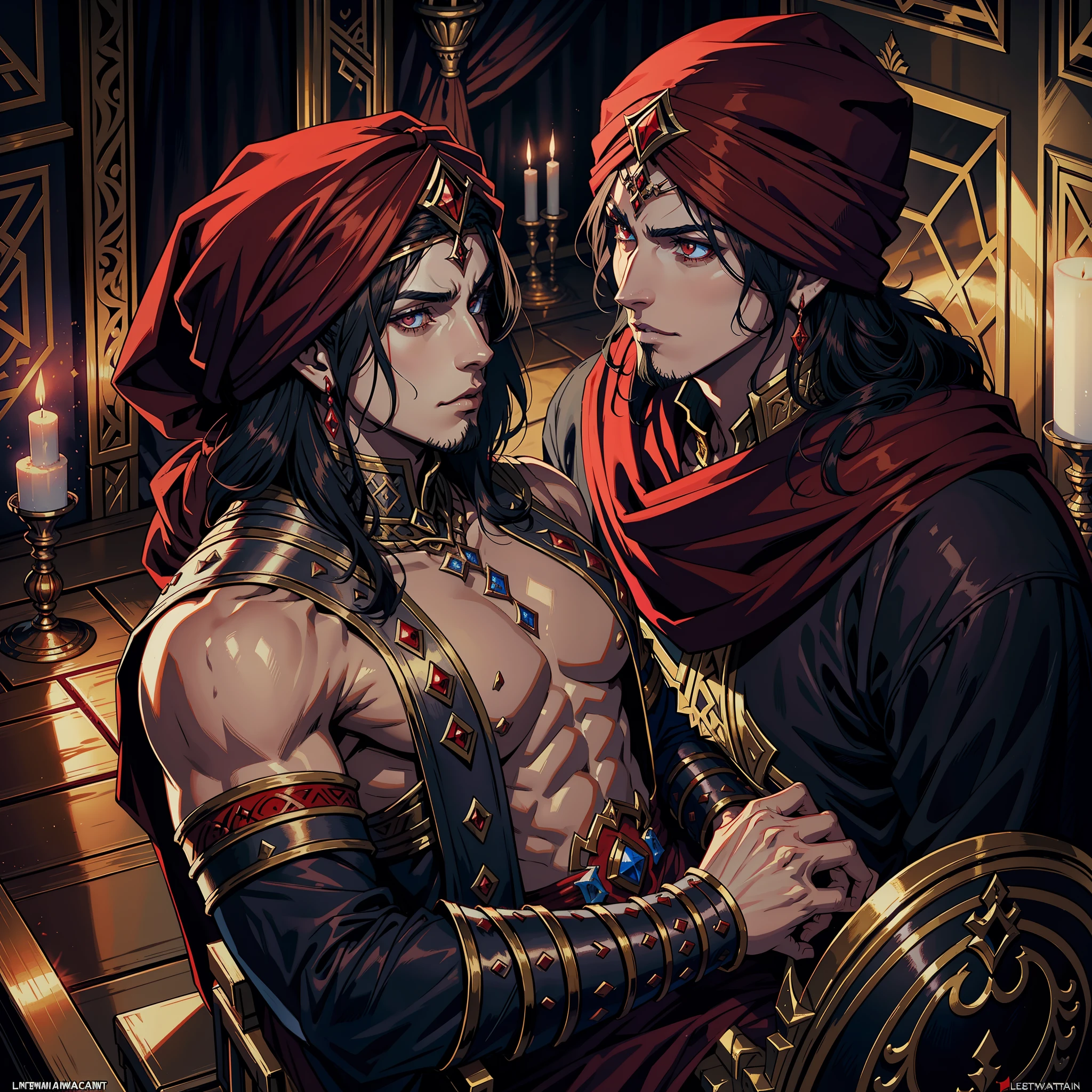 Moroccan Castlevania Lord of Shadows Comics Beautiful muscular story hokuto no ken style hyper realistic super detailed super detailed faces super detailed anatomy