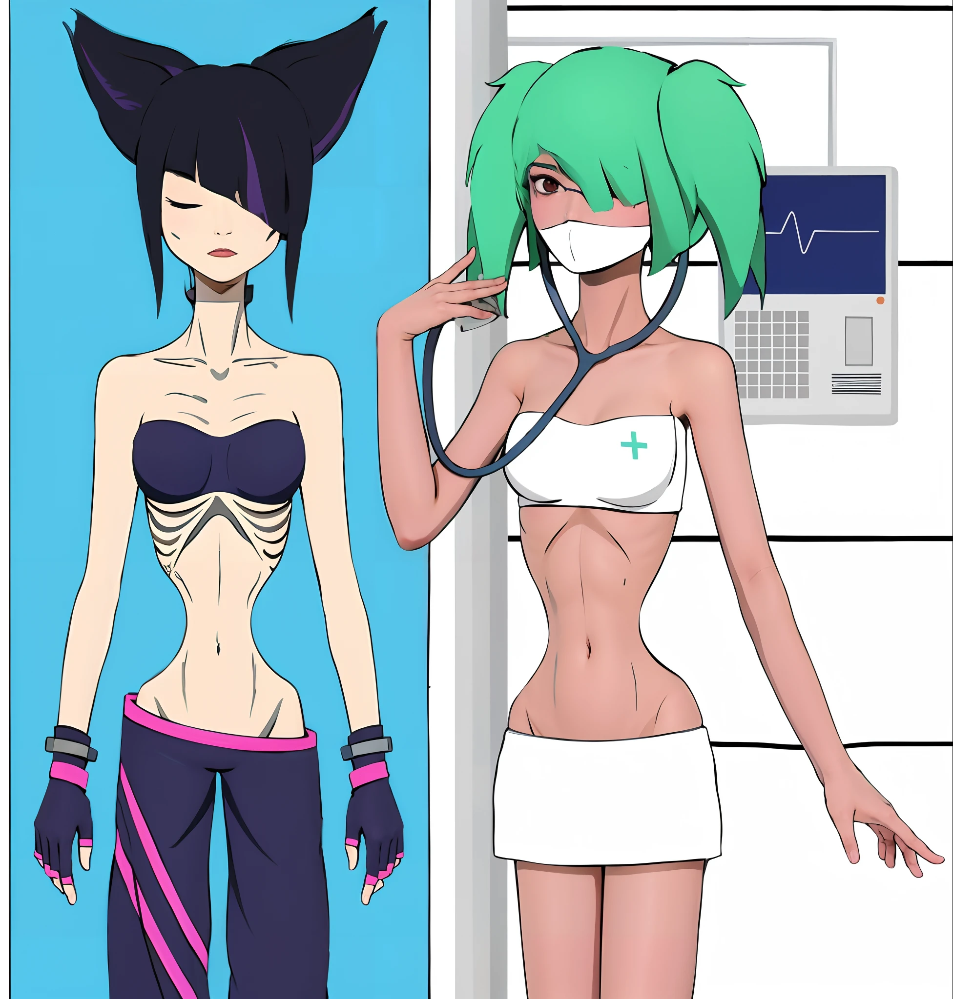 Thin women,hunger,the ribs,pelvic bone,People with anorexia,the doctor,big breasts thin waist,Thin leg