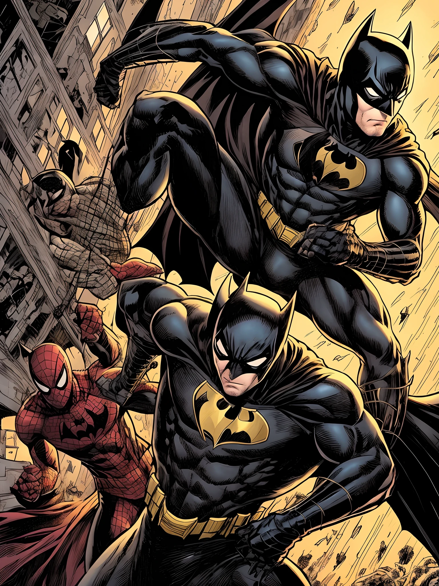 symbiote spider man fighting Batman