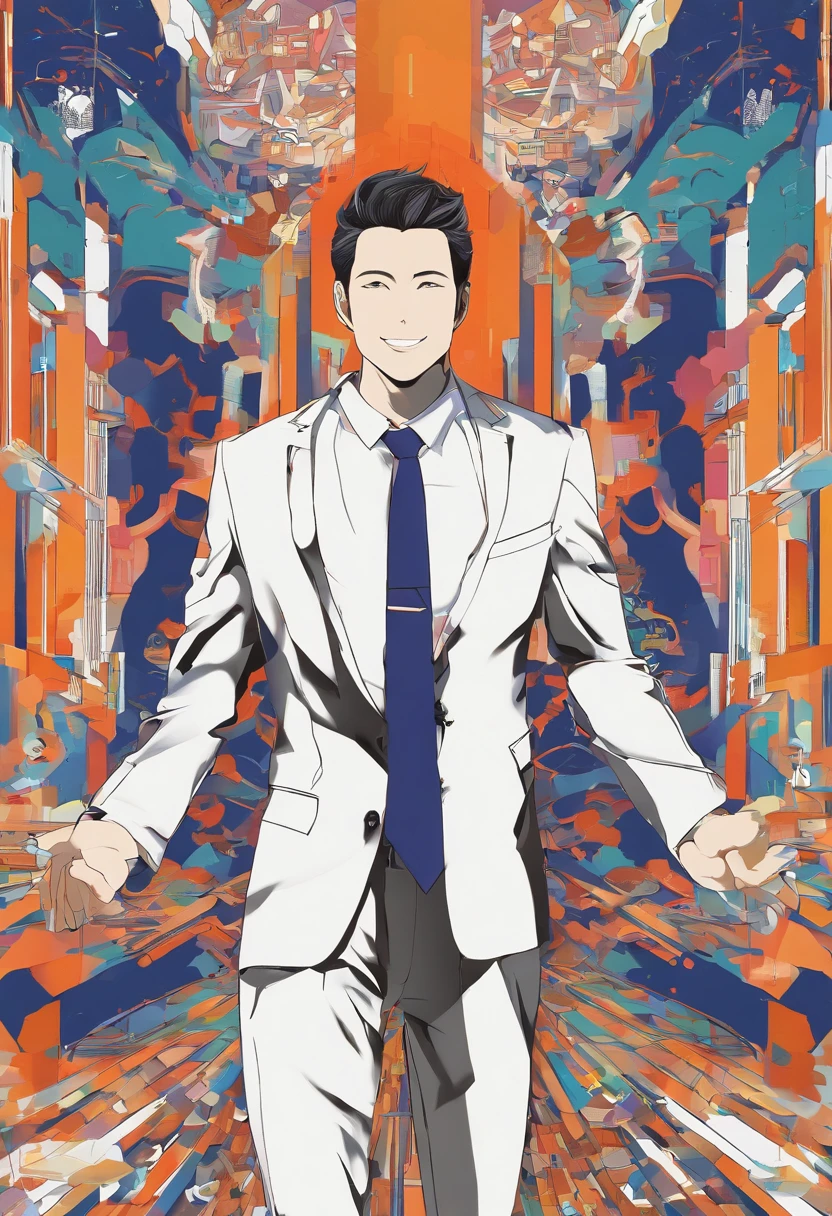 **Image prompt:**
* **Subject:** A stylish man with a big smile, shouting "Yeah!"
* **Details:**
* The man is wearing a well-tailored suit and tie.
* He is standing with his arms raised in the air, his fist clenched in triumph.
* His face is lit up with joy, and he is clearly excited about something.
**Additional instructions:**
* The image should be high-resolution and well-lit.
* The man should be the main focus of the image.
* The image should create a sense of excitement and triumph.
