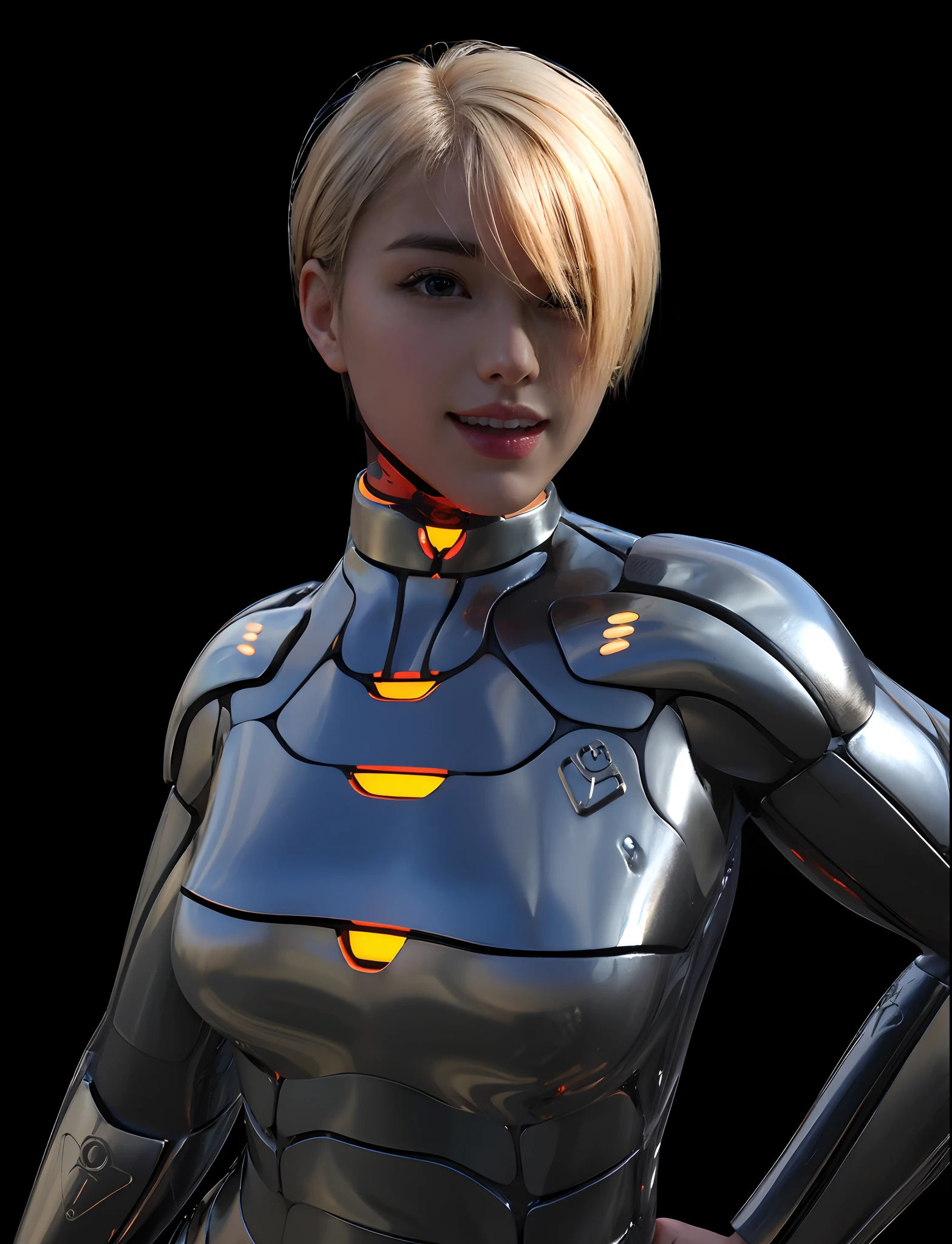 blonde hair, hair over one eye, short hair, side swept bangs