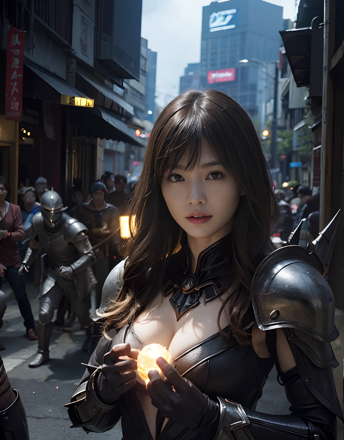 (One Knight Girl)、top-quality、masterpiece、超A high resolution、(Photorealsitic:1.4)、Raw photo、1人、Fight mutants、(Wear the Dark Knight's Armor)、glowy skin、(((Dark Fantasy)))、With a beautiful sword and shield、(Black Metal Bodysuit)、(Fight goblins、ogre、Fierce battle with orcs),(Fight fiercely against aliens)、Fight fiercely、(Skeleton collective background),(Background of decaying dungeon ruins)、(Skeleton helmet)、(Fighting Demonic Beasts)、(Small LED)、((super realistic details))、portlate、(Strong giant demon beast background),globalillumination、Shadow、octan render、8K、ultrasharp、Colossal tits、Raw skin is exposed in cleavage、metals、Details of complex ornaments、Japan details、highly intricate detail、Realistic light、(Mystical expression),CGSoation Trends、Red Eyes、radiant eyes、Facing the camera、neon details、(Mechanical limbs)、(blood vessels connected to tubes)、()、Gundam、Small LED、Toostock、(Fight aliens on another planet)、(Attack of the Monster Beasts)、(Wounded in a deadly battle)、