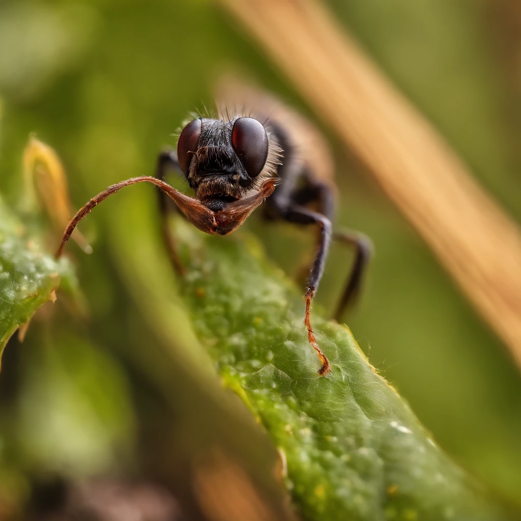an ant on the top of Halloween pumpkin,(tmasterpiece,best qualityer:1.2),the rule of thirds、200 mm 1.4F macro shooting,very delicate beautiful,the best lights,The best shadow,Render the background, stylized 3d render,Beautiful scenery, Autumn, Red maples fly, Long lens tracking photography