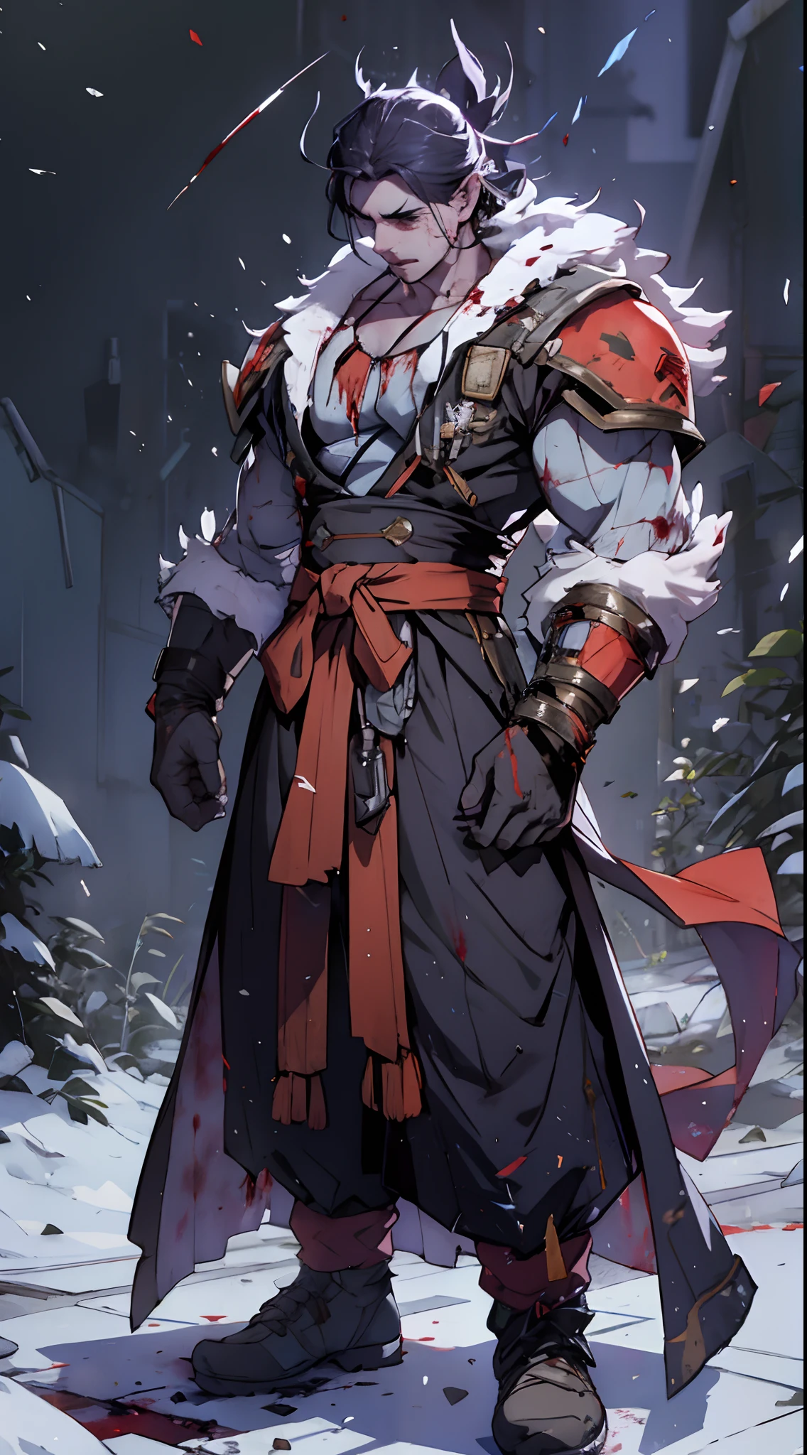 add blood stains, wound and cuts on the characters's body