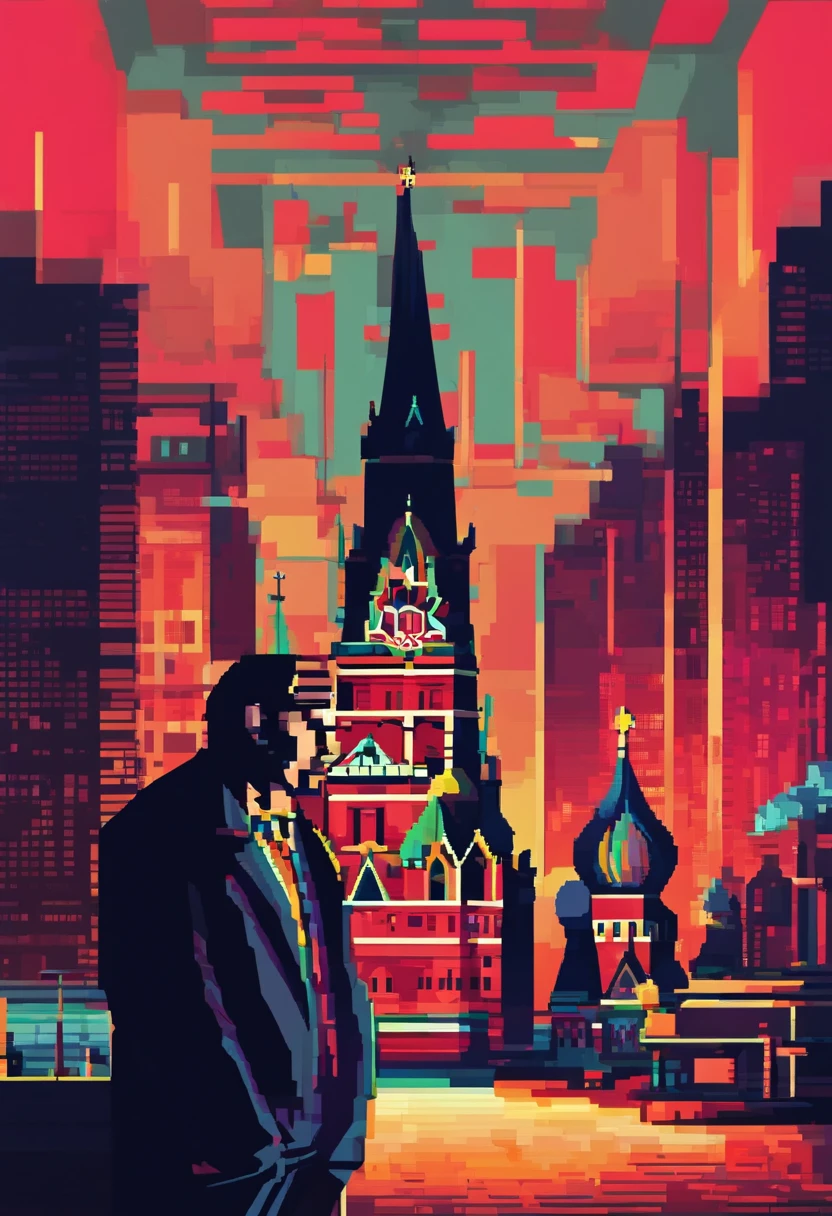 Noir Neon Tones of Photography, a photo of a Russian mafia boss in the 1990s in Moscow in the style of Moscow in the 90s