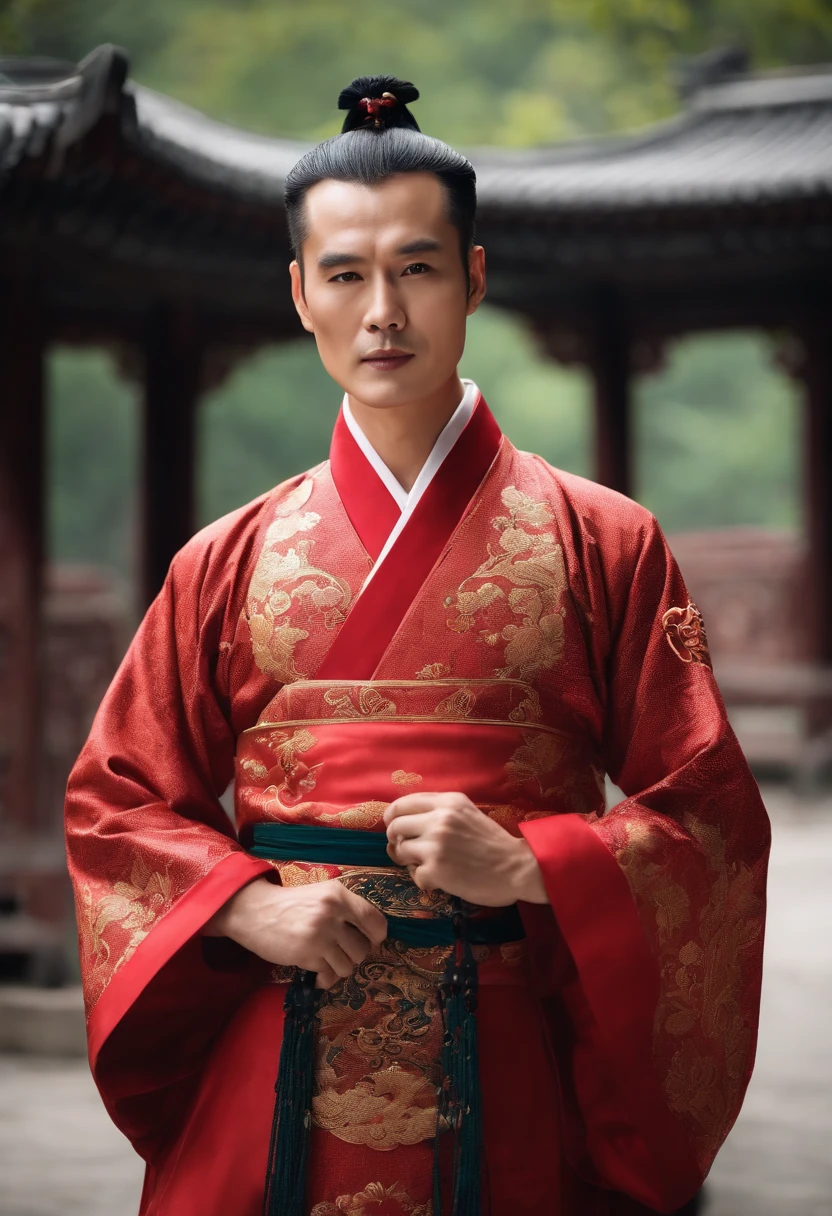 A middle-aged handsome modern poet，chineseidol，Side close-up，traditional garb，erudite，Melancholy deep eyes