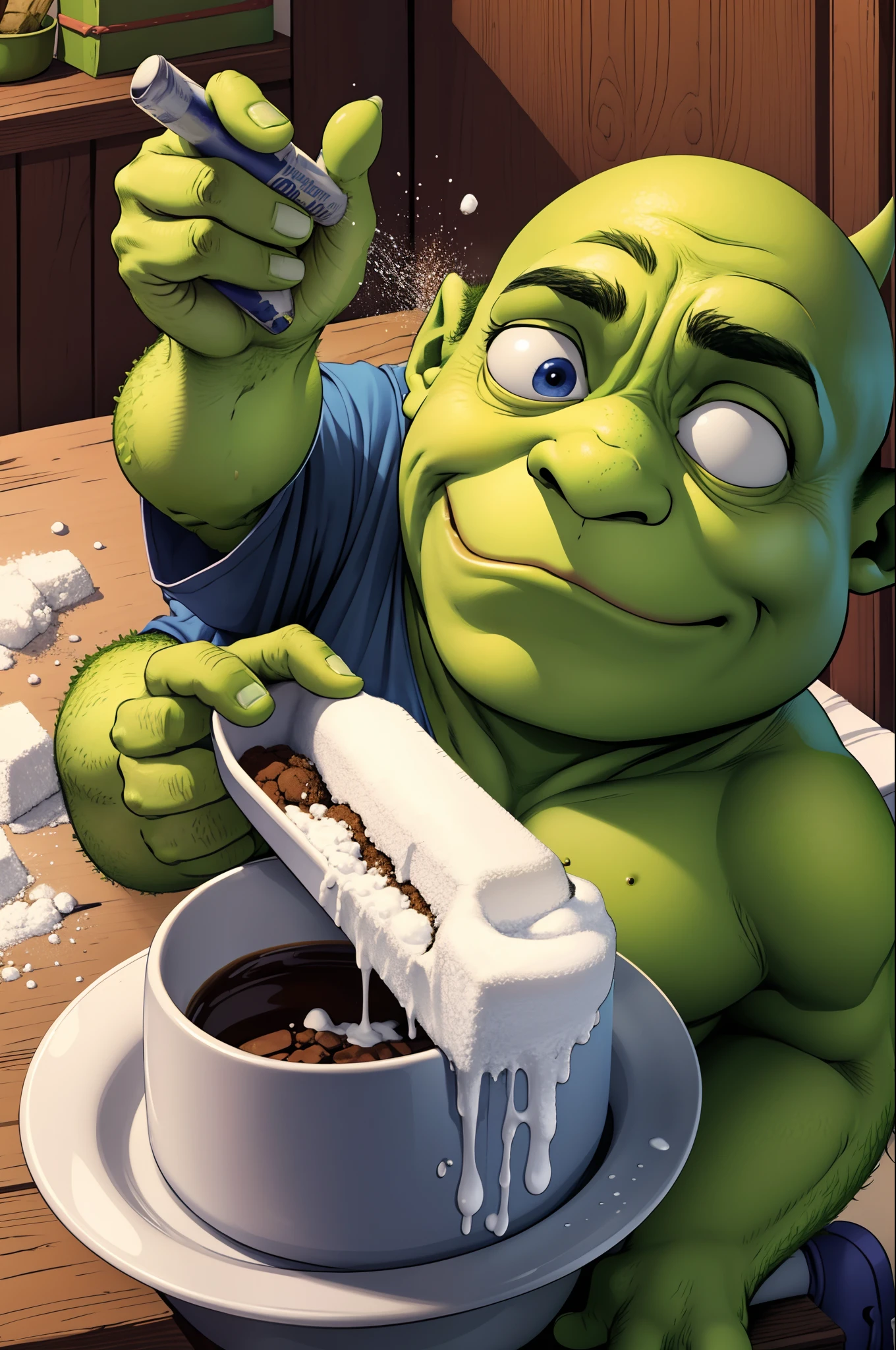 Shrek snorting cocaine