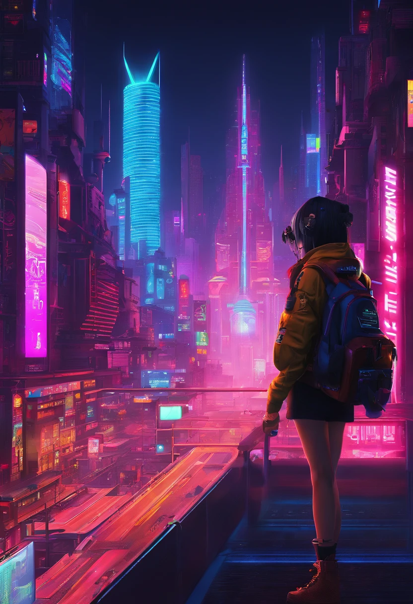 Futuristic cities、s girl、a cool
