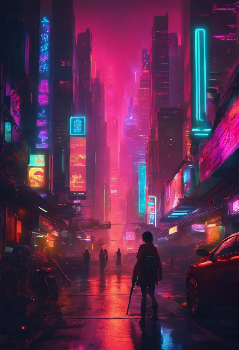 Futuristic cities、teens girl、a cool