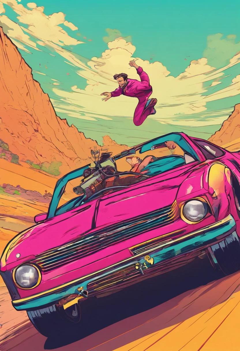 Un homme au volant d'un voiture de course