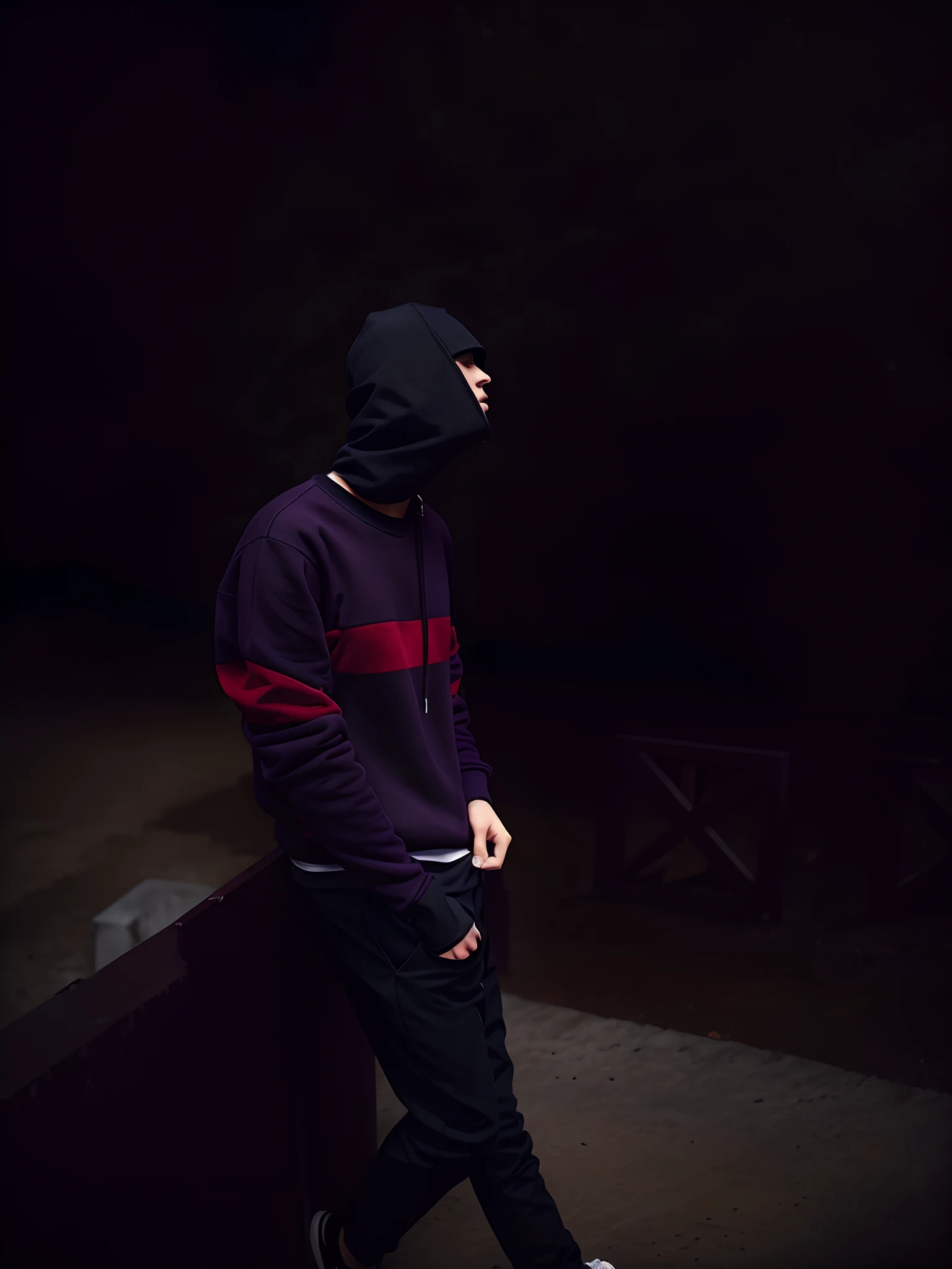 Dark purple & dark red colour mix sweatshirt
