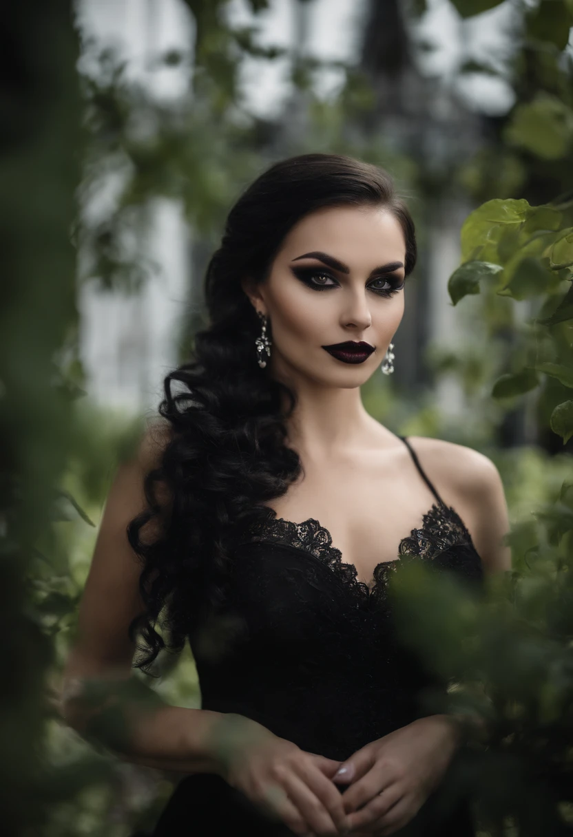 A European woman in a black latex dress poses for a group photo, innen, Im Dom, Nacht, Blumen, smil, Vietnamesisch mischen, background blur, Brennpunkt, Professionelle Fotografie, Dynamischer Winkelschuss, filmgrain, bokeh, raytracing, Dynamische Beleuchtung, Neigen Sie die Kamera, Aus der Frontaufnahme, Blendenfleck,
(((Meisterwerk))), ((best quality)), NSFW, ((Komplizierte Details)), ((realistisch)), (50mm Sigma f/1.4 ZEISS Objektive, Formel 1.4, 1/800er, ISO 100, Fotografie von:1.1), Perspektive, Highly detailed, Illustration, 2 girls, big breasts, beautiful detailed eyes, Lange Haare, knallen, Braunes Haar, braune Augen, schwarzes Halsband, Ohrringe, Detaillierter Hintergrund, Perfekte Augen, seductive eyes, Blick auf den Betrachter, von der Vorderseite, Gothic-Make-up, (no tattoos), goth girl aesthetic, Gothic aesthetics, Gothic-Make-up, Gothic-Vibe, Gothic-Horror-Vibes, Dark Gothic Queen, Gothgirl, Gothic-Make-up, dunkles Haar und Make-up, Gothic aesthetics, very nice gothic top model, Gothic-Eyeliner, Gothic aesthetics, Gothic-Frau, dunkles Make-up,