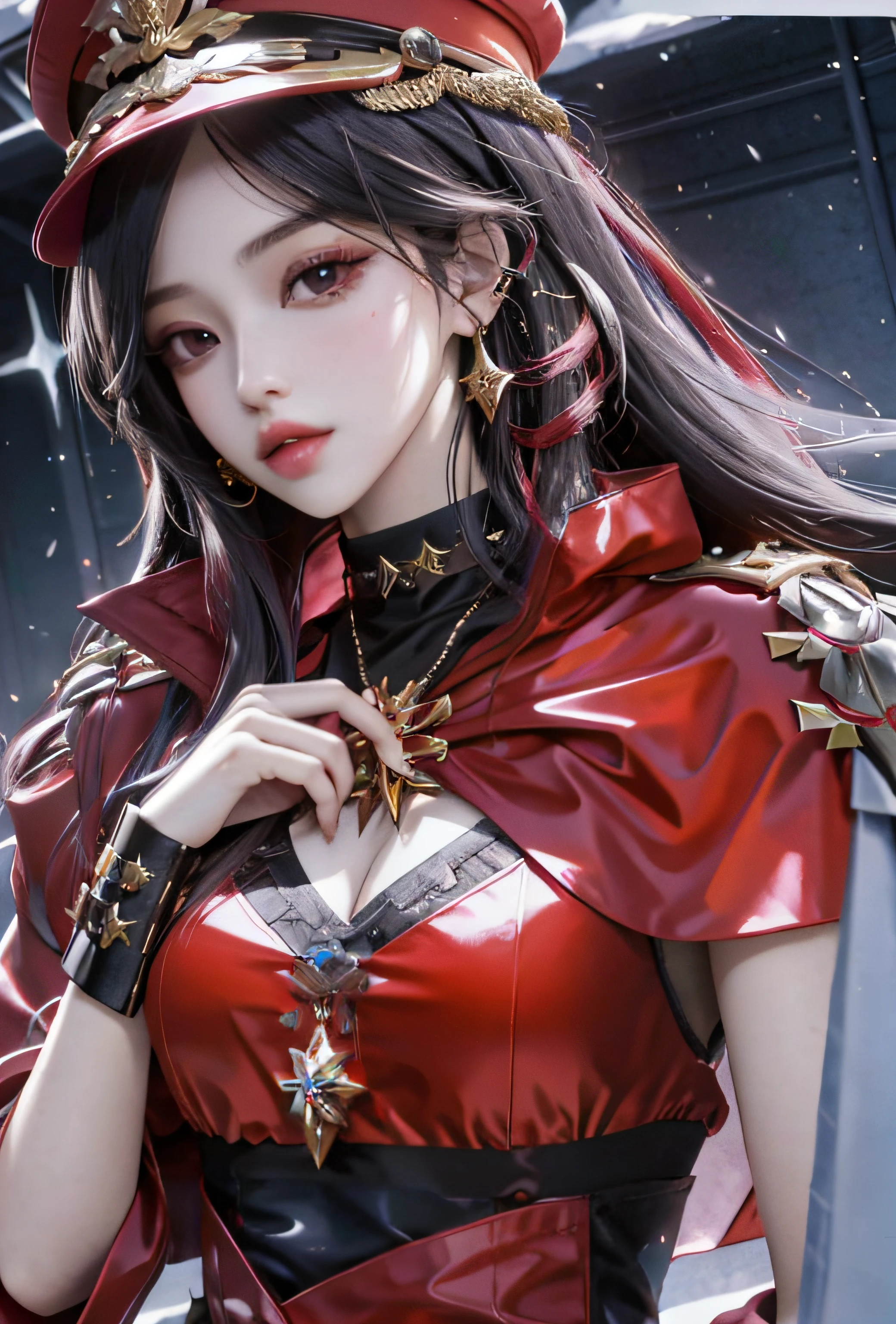 Red military uniform