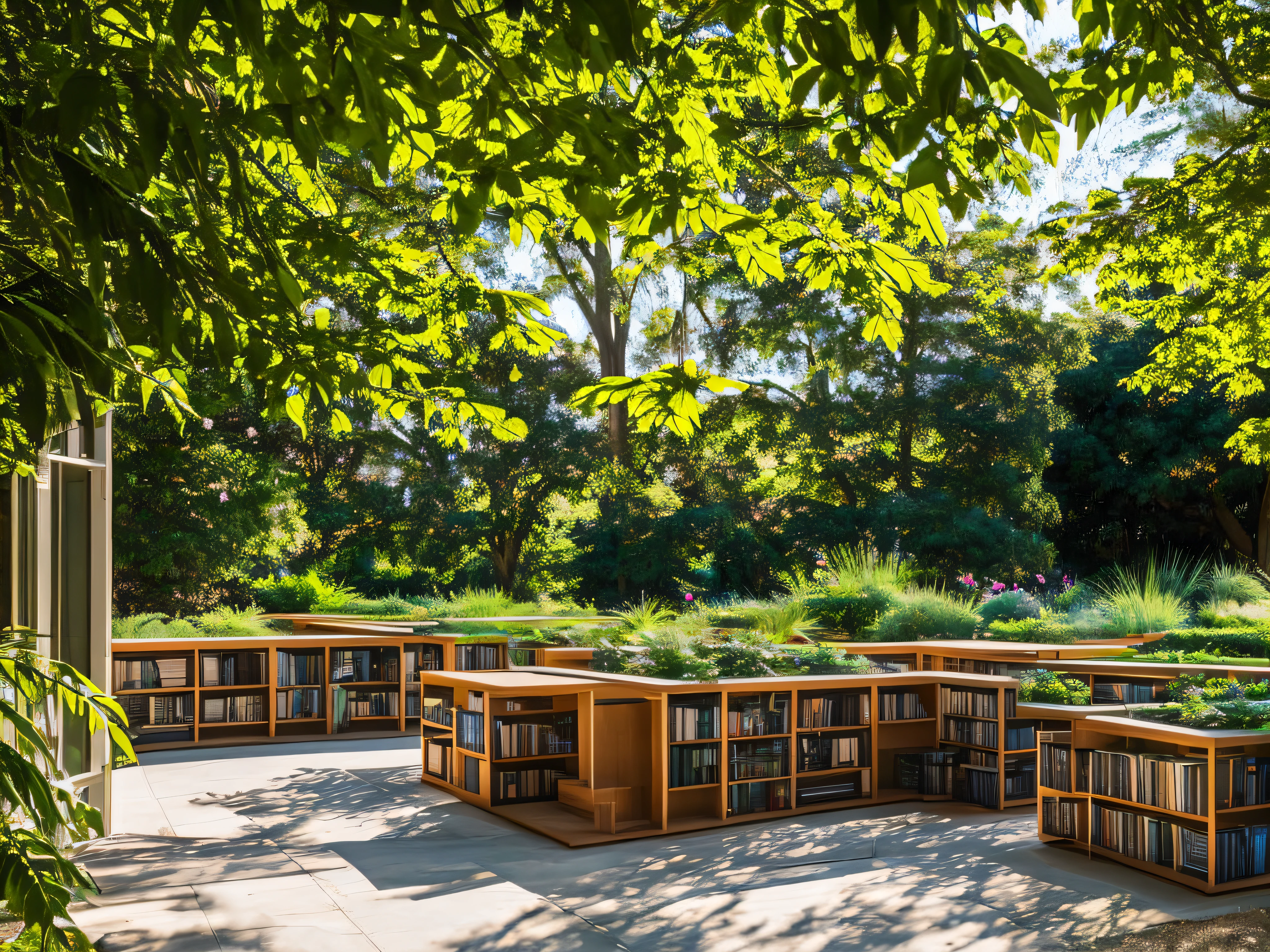 Botanical Library Gardens: Libraries with adjacent gardens featuring diverse plant life and quiet reading spots.