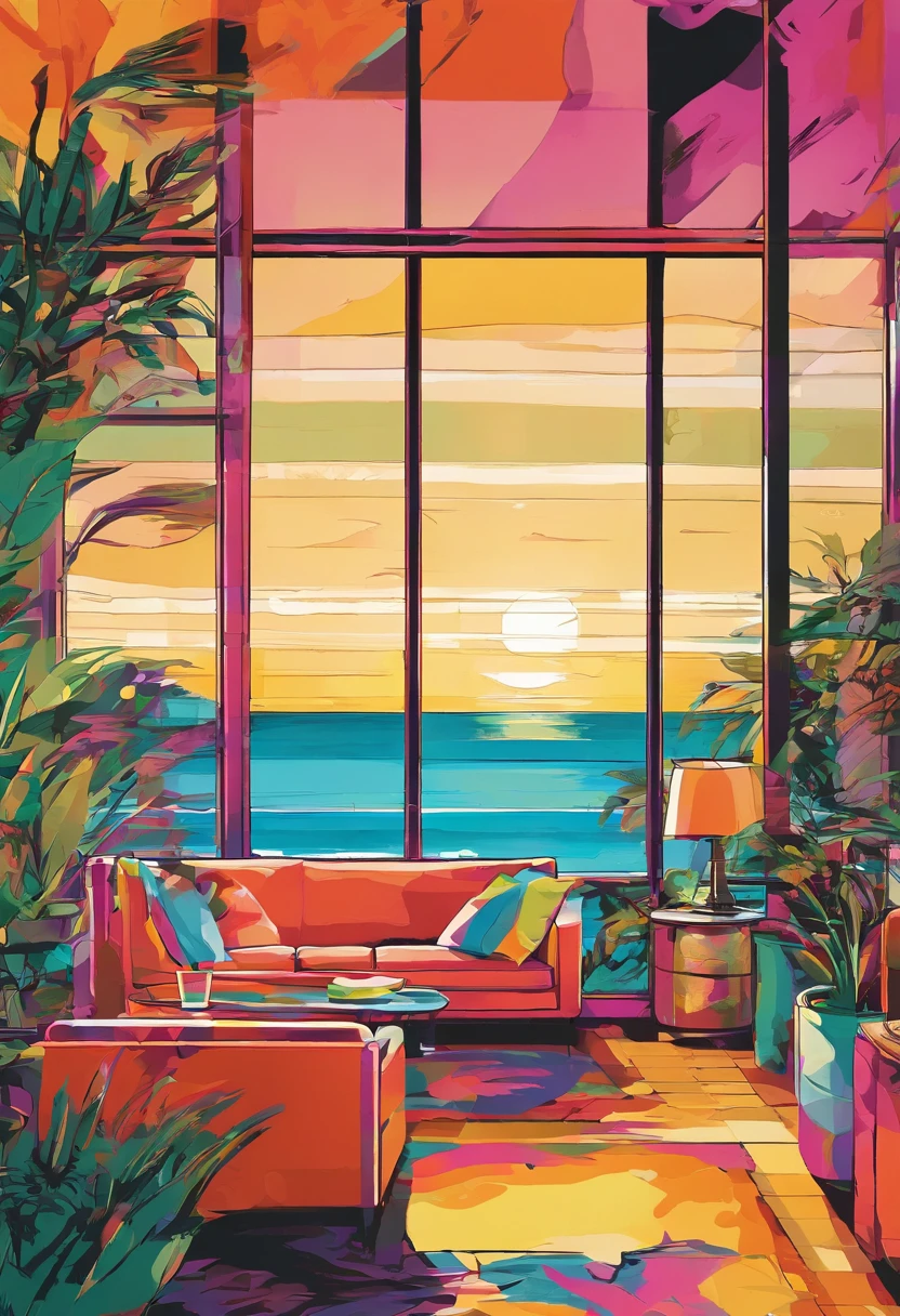 Large floor-to-ceiling windows,Ultra-modern sea views.Warm feeling, Use photographic hyperrealism, highly detailed, and high-resolution 16k. –AR 16:9 –V 5.2 – Original style
