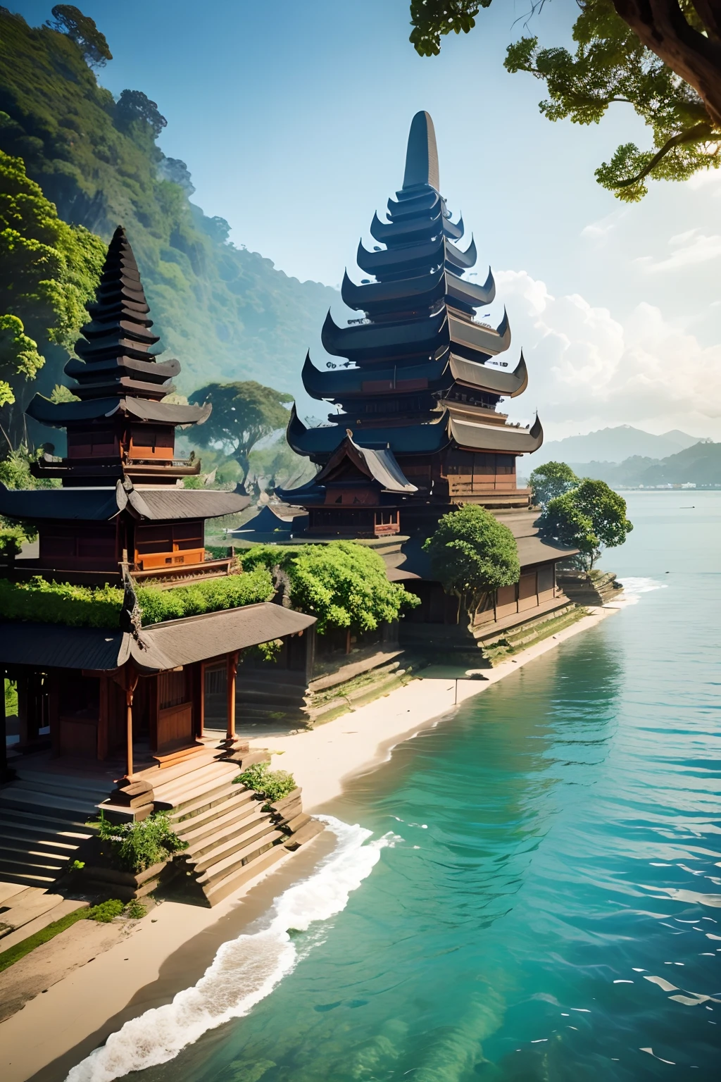ancient Javanese-Balinese civillization floating on the sea