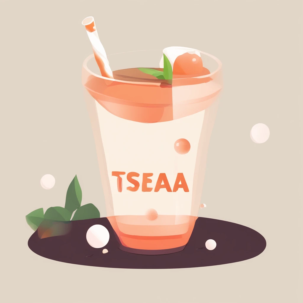 A cup of bubble tea,Flat wind,Maximalism,Ui Illustration