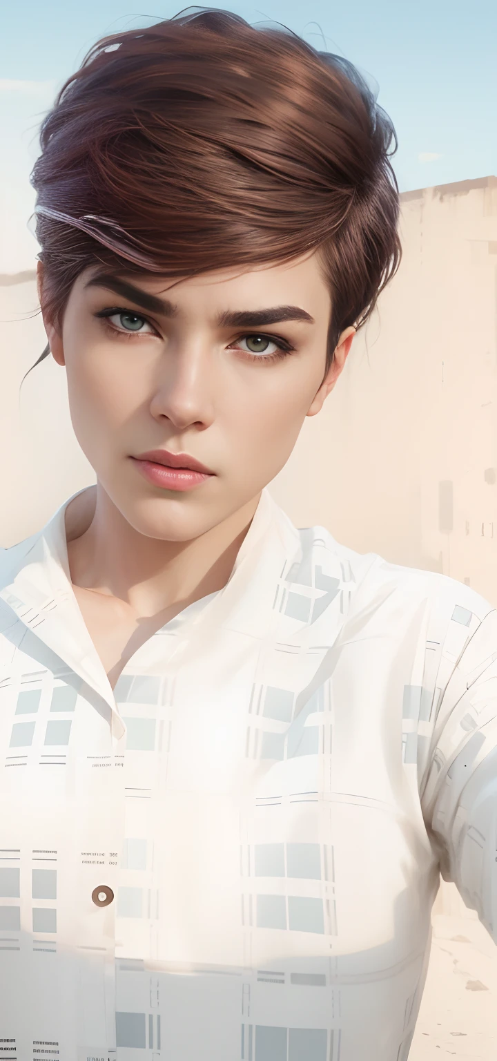 futuristic realistic face 8k quality ultra hd with cyberpunk background with cloth change