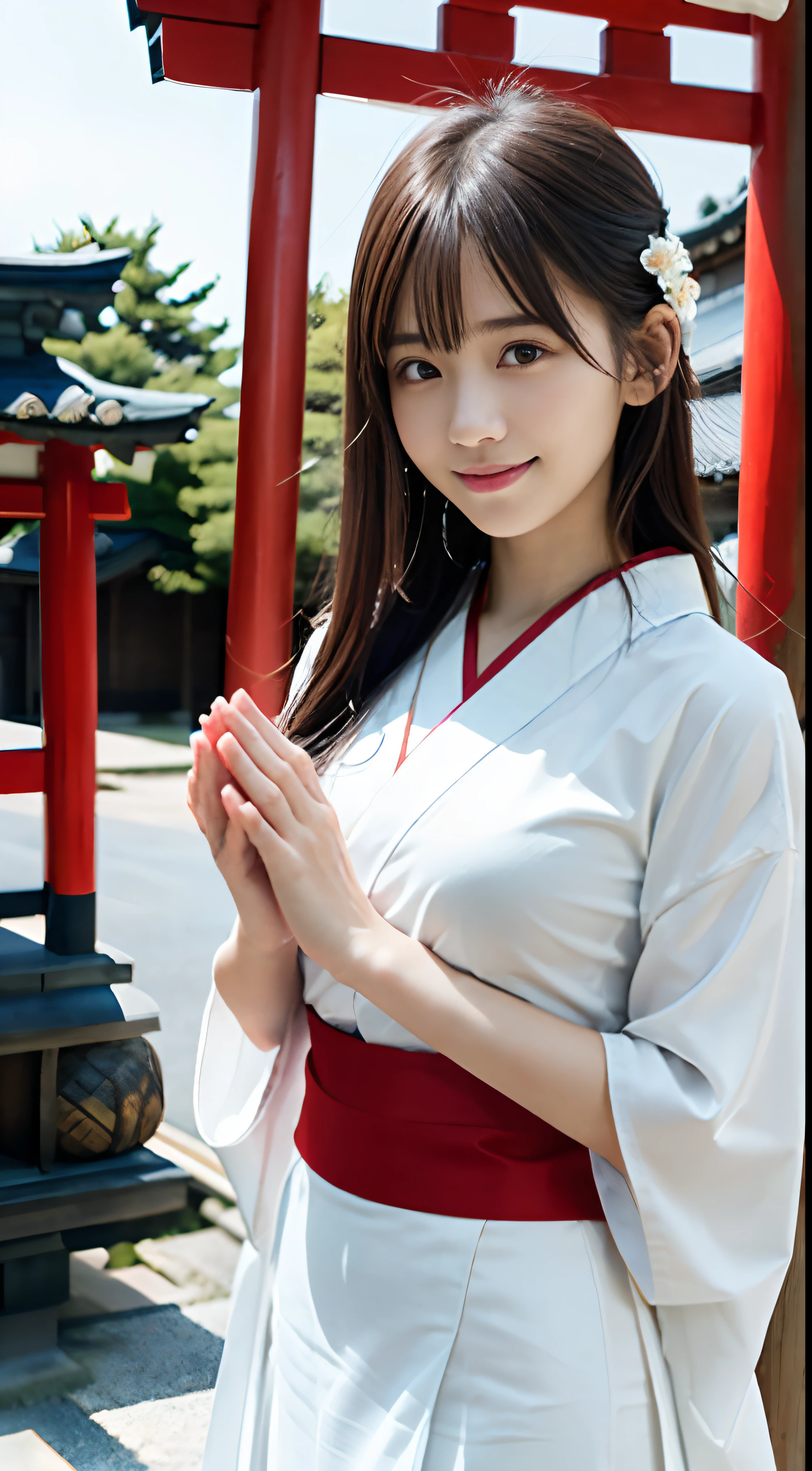 The only 18 year old shrine maiden、NSFW、Super detailed、High resolution、transcendental beauty　highest quality、masterpiece、Wear knee socks、Majimix Real、(RAW photo:1.2)、(Photoreal:1.4)、Detailed beauty、and delicate expression、At a historic old shrine、(The shrine maiden&#39;s red and white uniform is torn.、I can see your nipples:1.5)、Shrine maiden&#39;s red and white costume、(short pigtails、Bangs without gaps:1.5)、((you can see me))(squat)、eyelash、sparkling eyes、glossy lips、beautiful and detailed eyes、((beautiful japanese girl))、very detailed expression、highly detailed face、movie lighting、positive、((dynamic pose))、((open stance))、(The front of the shrine maiden&#39;s hakama is torn、I can see your pussy:1.8), Shrine maiden&#39;s red and white costume、(Accurately represents the shape of the female genitals:1.5), (Detailed depiction of the labia minora, vaginal opening, Detailed depiction of the clitoris:1.5), (Open your legs wide and raise your knees:1.8)、(Limb restraint:1.6)、(man&#39;s hand touches pussy:1.8)、thin legs、(Open your mouth wide and look at your tongue:1.7)、Panting with sexual pleasure、(Feel the climax of ecstasy:1.6)、Open your mouth wide and scream、shame、Her cheeks flushed slightly、Heartbreaking cry