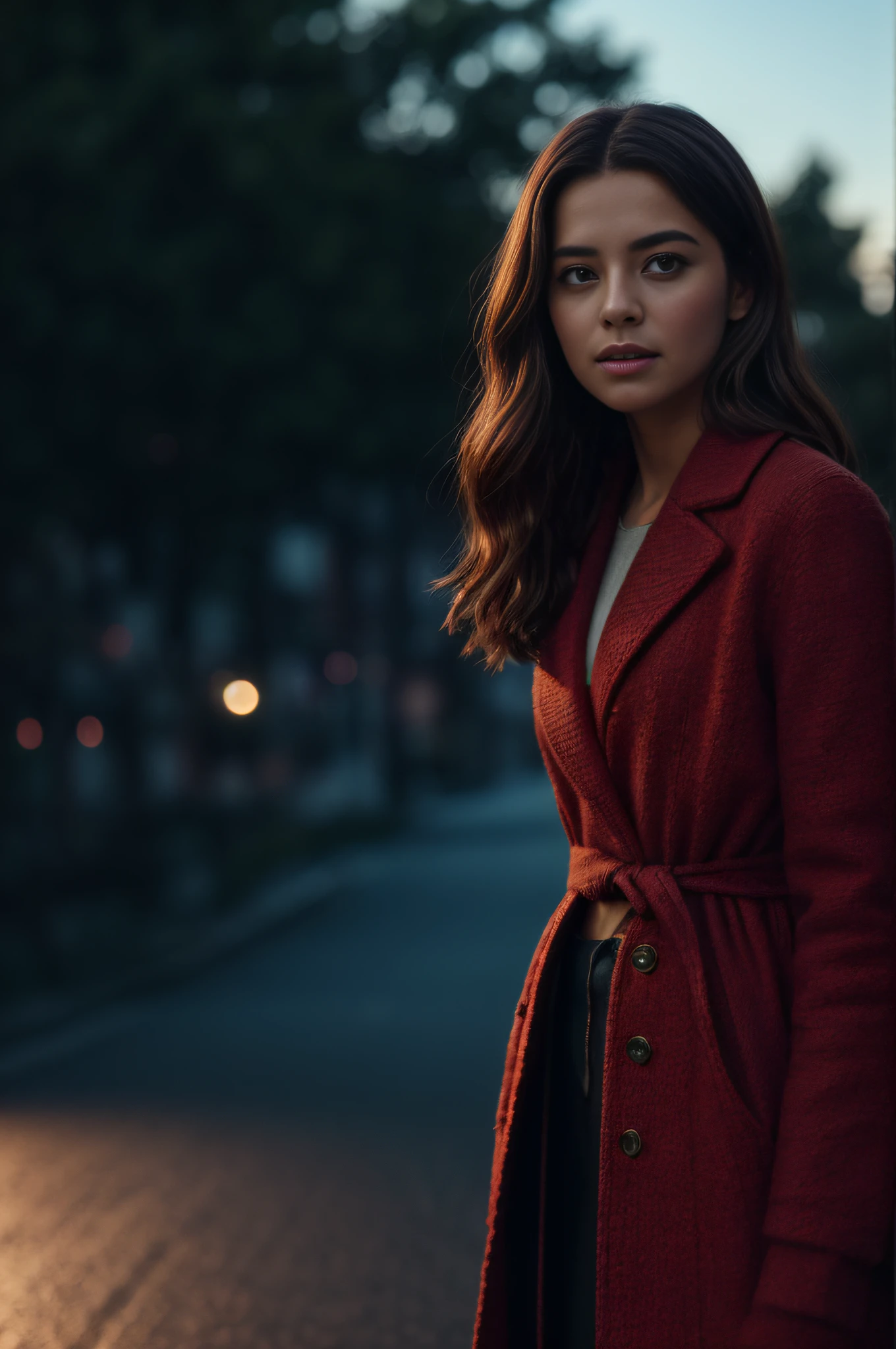 arafed image of a woman, movie art, in front of an orange background, url:https://www.instagram.com/wanda_aiart,wanda_aiart, wanda, female protagonist, perfect cute girl, (8k, RAW photo, best quality, masterpiece:1.2, masterpiec8K.HDR. highresabsurdres:1.2, film grain, blurrybokeh:1.2, masterpiece