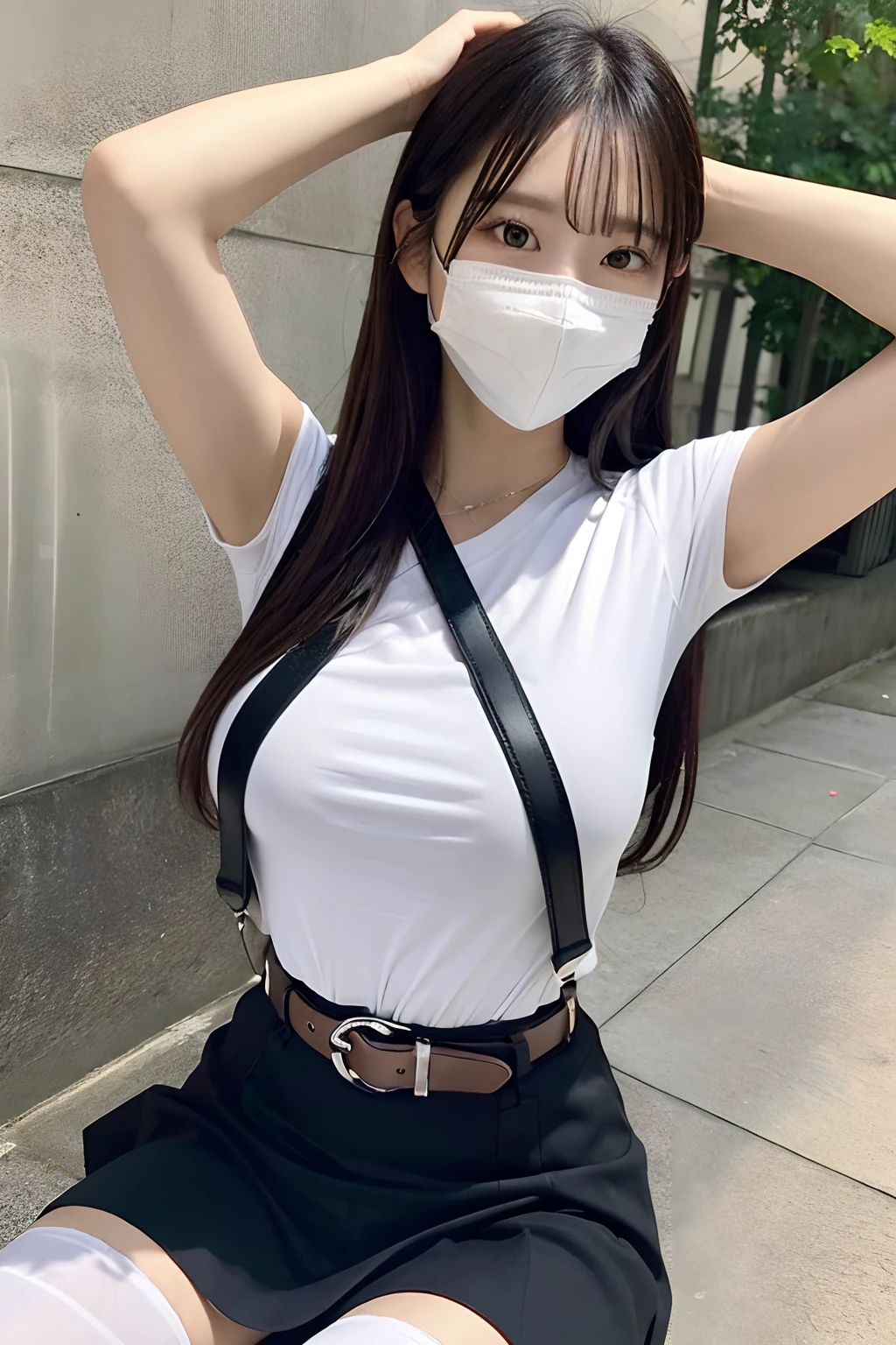 masterpiece、top-quality、The ultra -The high-definition、、colourfull、flat-colors、depth of fields、lens flare 1 girl、、A dark-haired、watching at viewers holster bobby Cutter shirt a belt suspenders working adults materia OL glares large full breasts glares huge-breasted a miniskirt garterbelts knee high Stockings Black Niso Face sitting
Waiting to start Armpit sweat perspiring Side of both hands masks short-cut