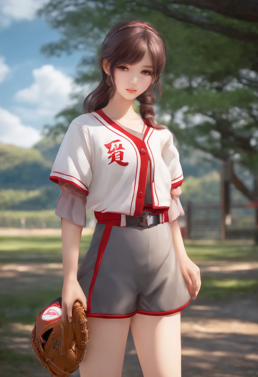 Standing Picture　Lori　girl with　Japan anime style　　Baseball Girl　发光