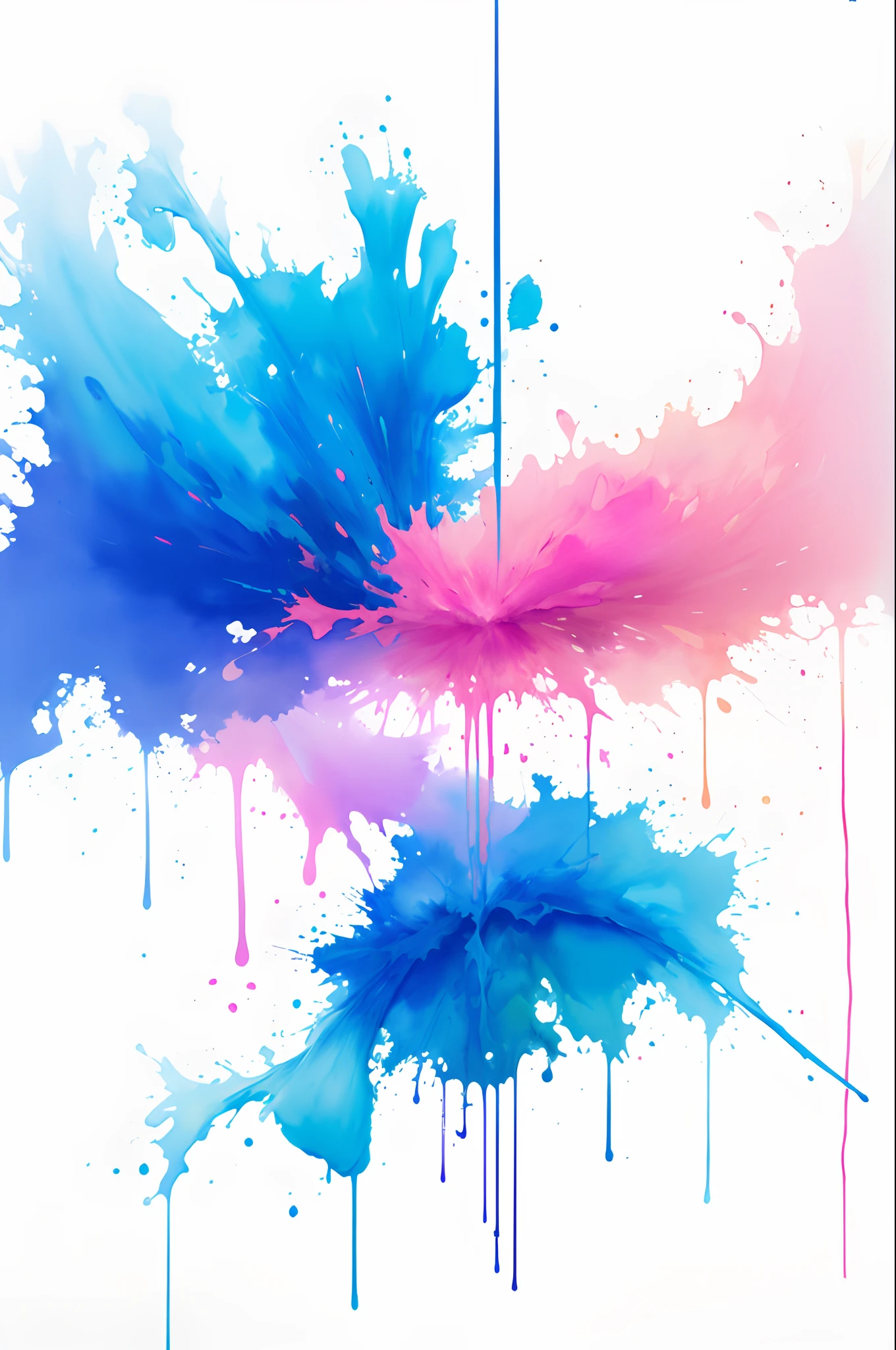 Abstract, Acrylik, watercolor paiting, neon pink, Neon Blue, ((Hi-Res)), ((masuter piece)), ((Best Quality)), (Very detailed)), Large file size, fulcolor, extreme light and shadows, splashed ink