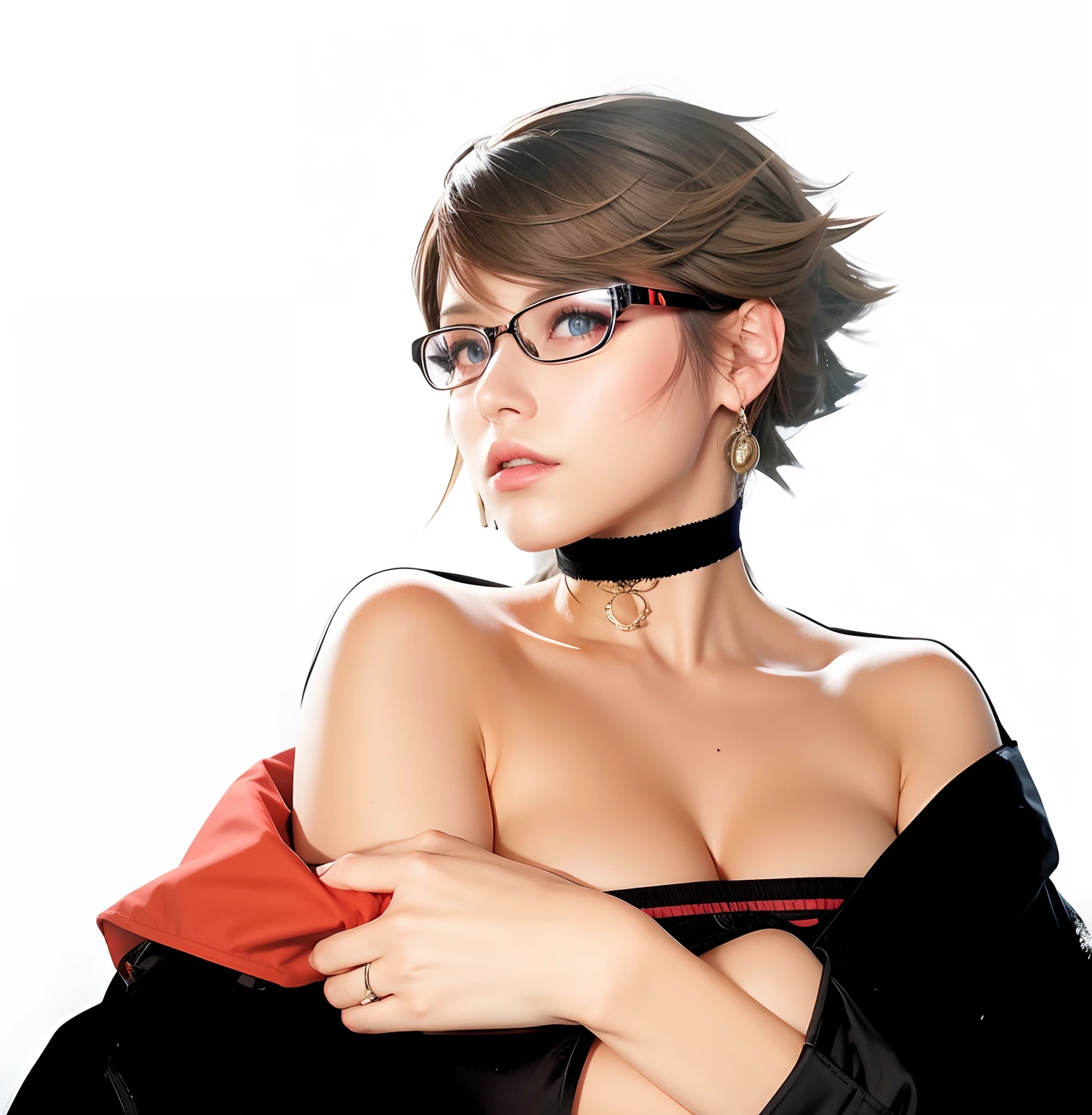 (best quality:1.3), (4k quality),(sharp image), Sarada, ((Detailed face)), ((masterpiece face)),((perfect detailed eyes)) (blush), Sarada, black hair, black short hair, ((red eyes)), red lips, red lips, sly face, face with stern features, ((detailed face)), perfect face, highly detailed eyes, masterpiece, absurdres , (intricate details), (colorful),cinematic lighting,extremely detailed CG unity 8k wallpaper , 1girl, solo,mature female, erected , fit body, cameltoe, glasses, (((red tight bra, red tight thong))), loft living room , (sexy smile), ((perfect erected medium breast)), (((kneeling and doing perfect blowjob))) (((creampie))) (((perfectly shaped penis in her mouth)))(((penis deeply in her mouth)))