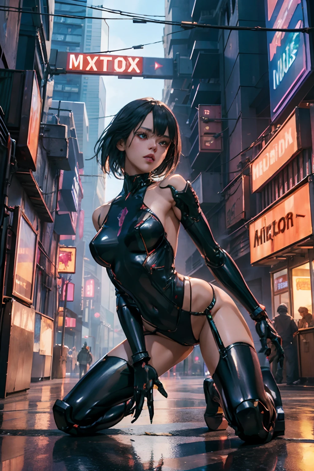 Beautiful Alluring Cyberpunk jenna ortega, Athletic Well Toned Body, Elegant Form, Bare Skin, Outside At Neon Palace, sensual clothes, Beautiful Face, mechanical limbs, exposed robotic parts, chrome skin, neon glowing parts, synthwave theme, Cyberpunk Theme, Fiverr Dnd Character, Octane Render, Digital Art, Extreme Detail, 4k, Ultra Hd, Polished, Beautiful, Hyperdetailed, Intricate, Elaborate, Meticulous, Photorealistic, Sharp Focus, Wlop, Character Design, Unreal Engine, 3d Rendered, Volumetric Lighting, Reflections, Glossy, Digital Illustration, Sensual Pose, Suggestive Pose, Full Body Shot💖❤💕💋❣
