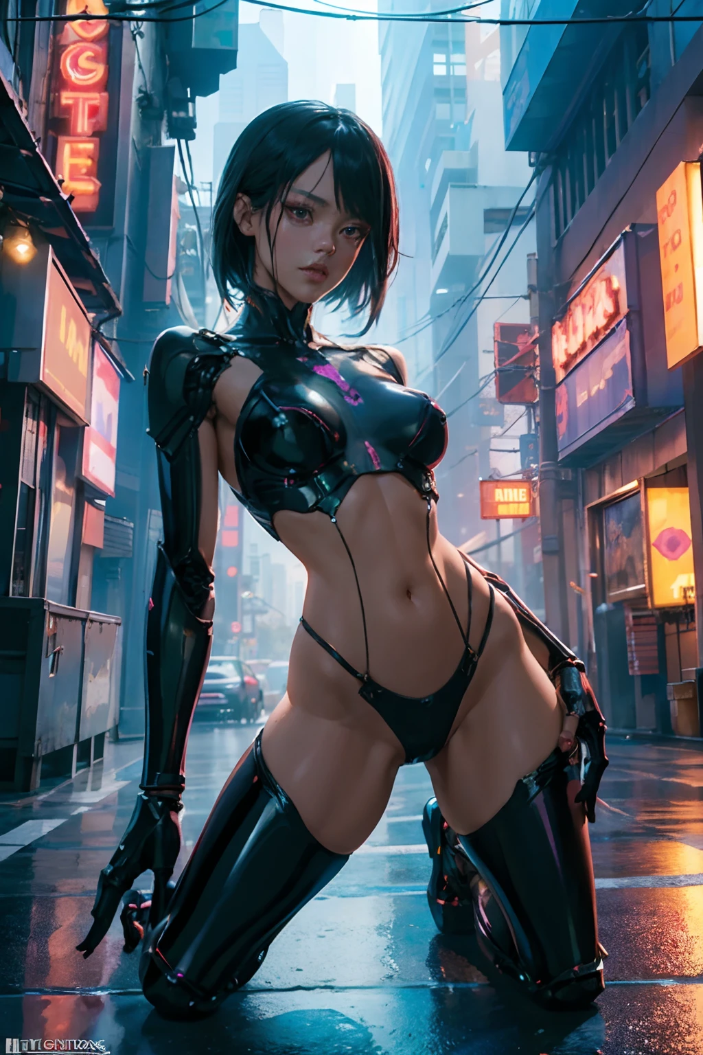 Beautiful Alluring Cyberpunk jenna ortega, Athletic Well Toned Body, Elegant Form, Bare Skin, Outside At Neon Palace, sensual clothes, Beautiful Face, mechanical limbs, exposed robotic parts, chrome skin, neon glowing parts, synthwave theme, Cyberpunk Theme, Fiverr Dnd Character, Octane Render, Digital Art, Extreme Detail, 4k, Ultra Hd, Polished, Beautiful, Hyperdetailed, Intricate, Elaborate, Meticulous, Photorealistic, Sharp Focus, Wlop, Character Design, Unreal Engine, 3d Rendered, Volumetric Lighting, Reflections, Glossy, Digital Illustration, Sensual Pose, Suggestive Pose, Full Body Shot💖❤💕💋❣